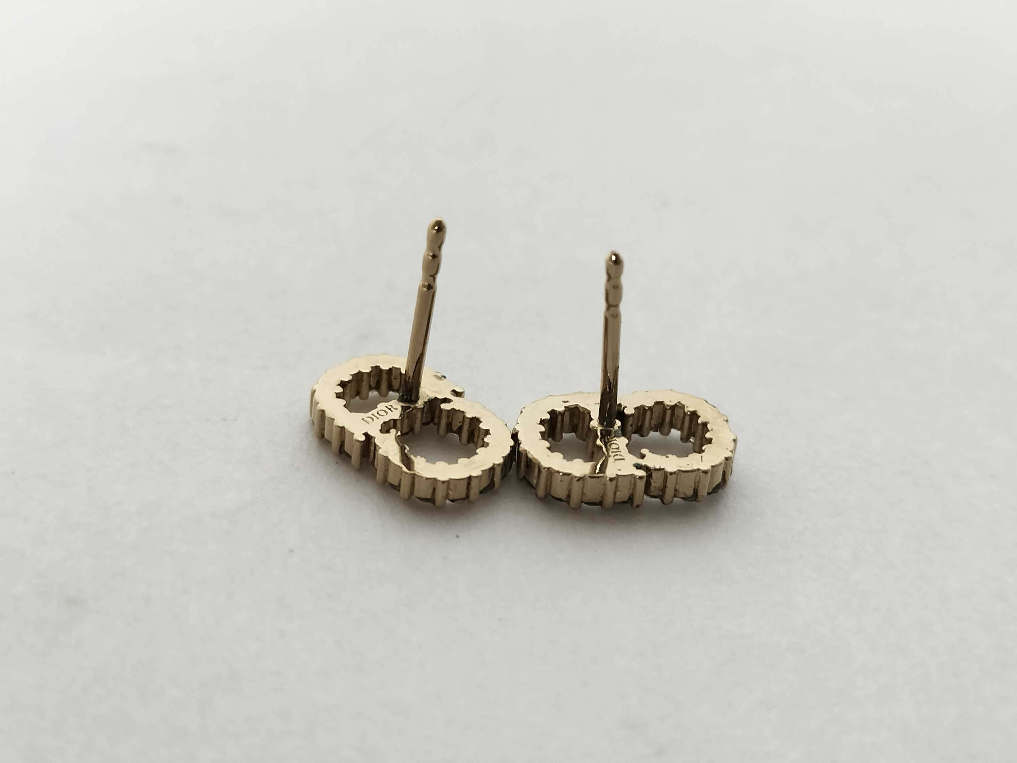 CD logo rhinestone earrings — view 5