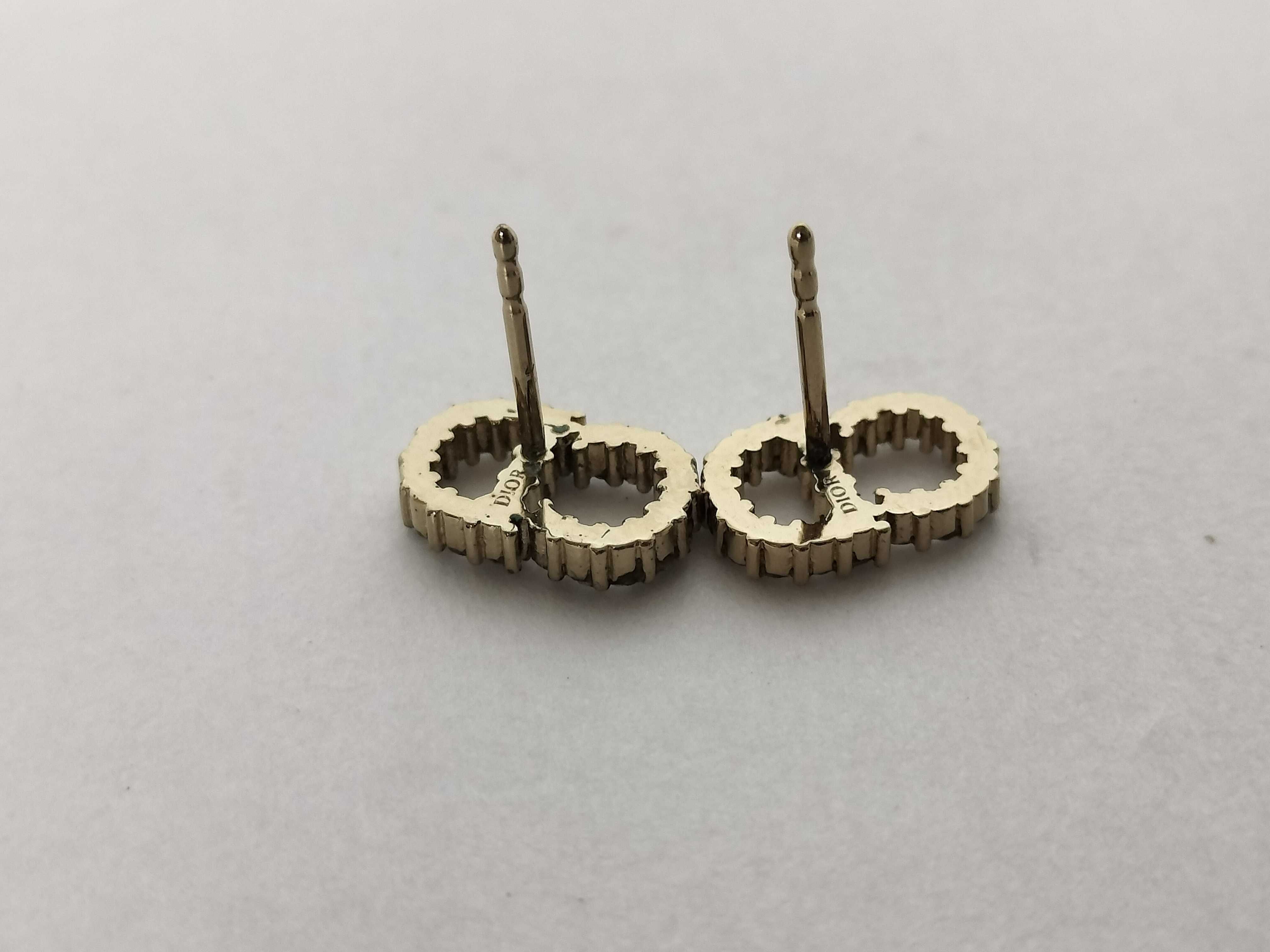 CD logo rhinestone earrings — view 7
