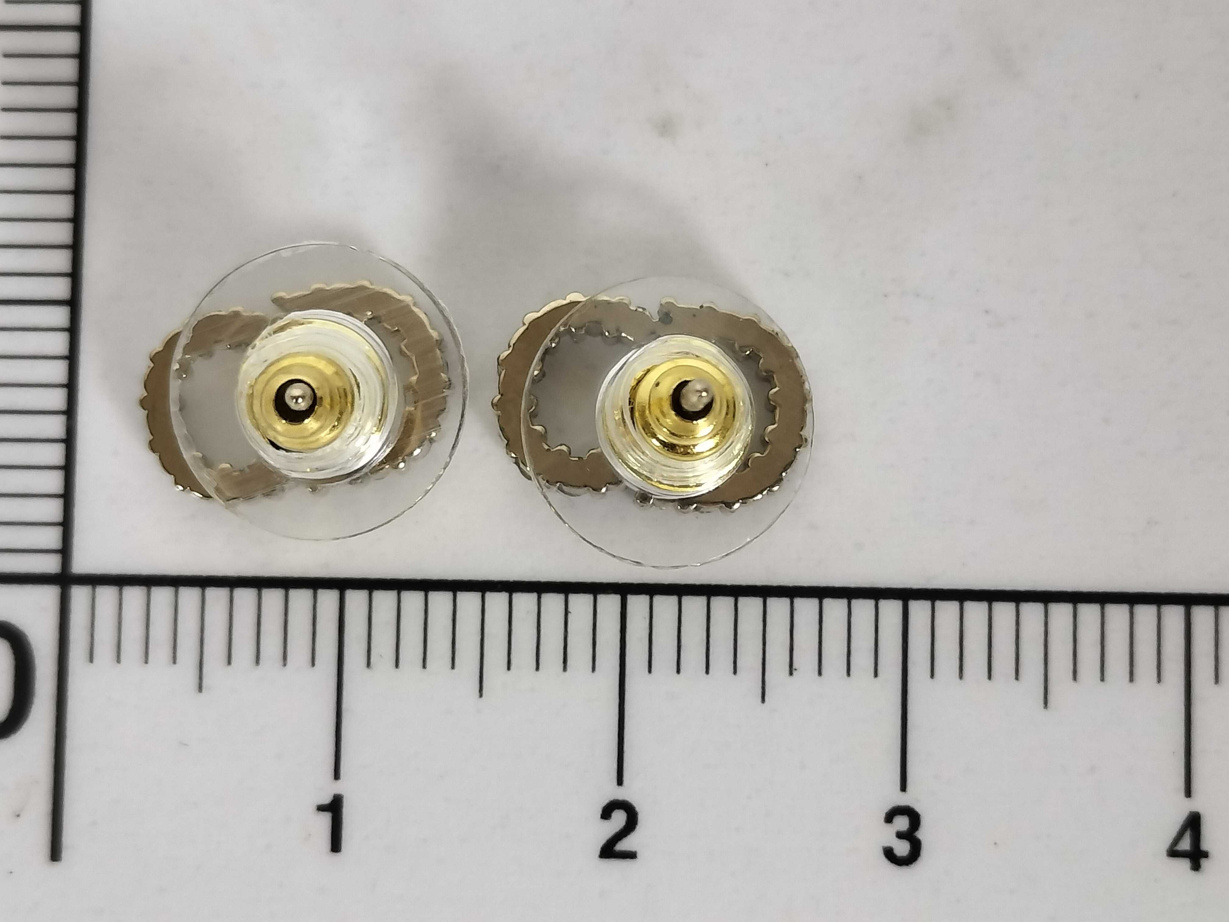 CD logo rhinestone earrings — view 8