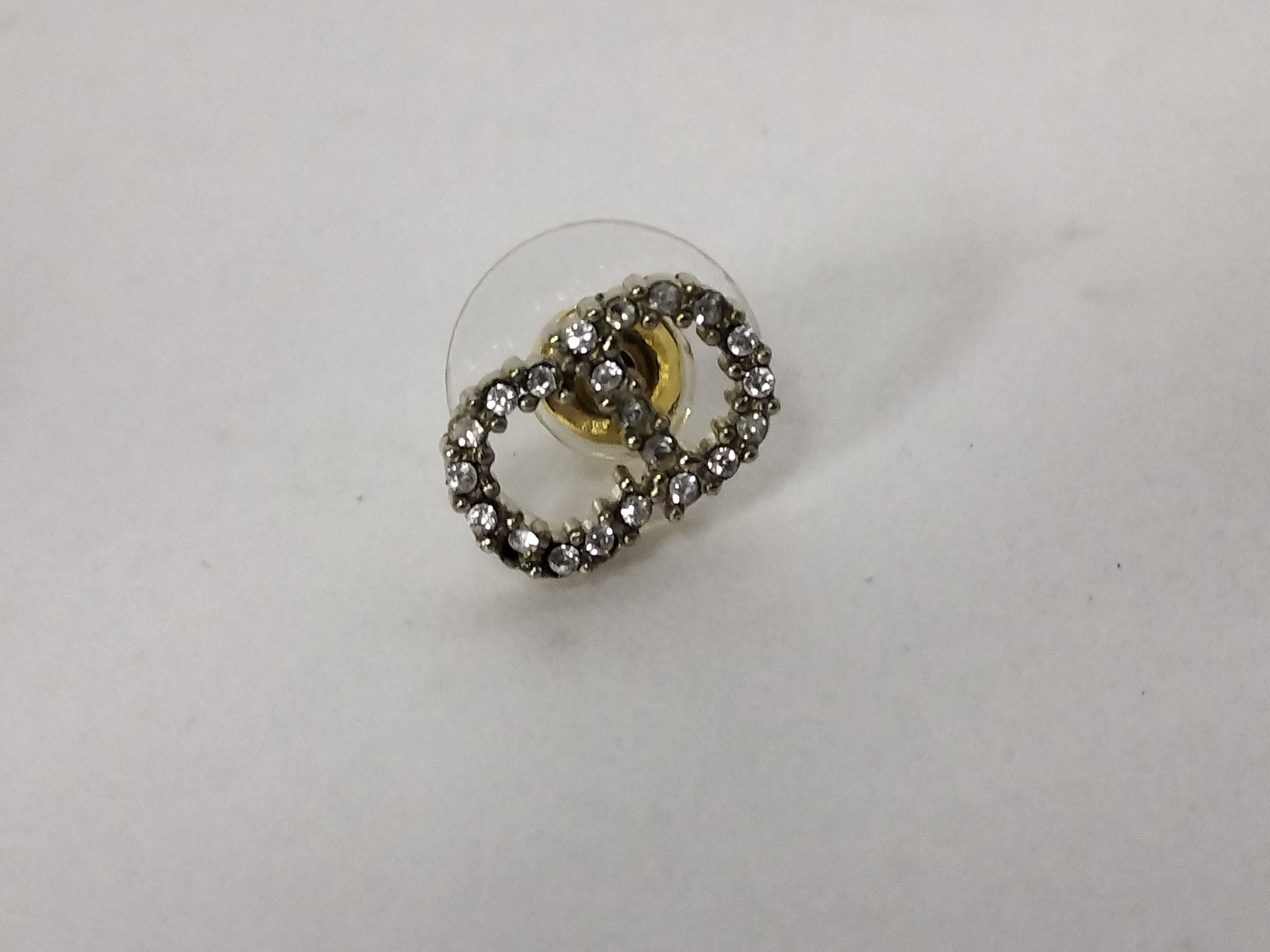 CD logo rhinestone earrings — view 9