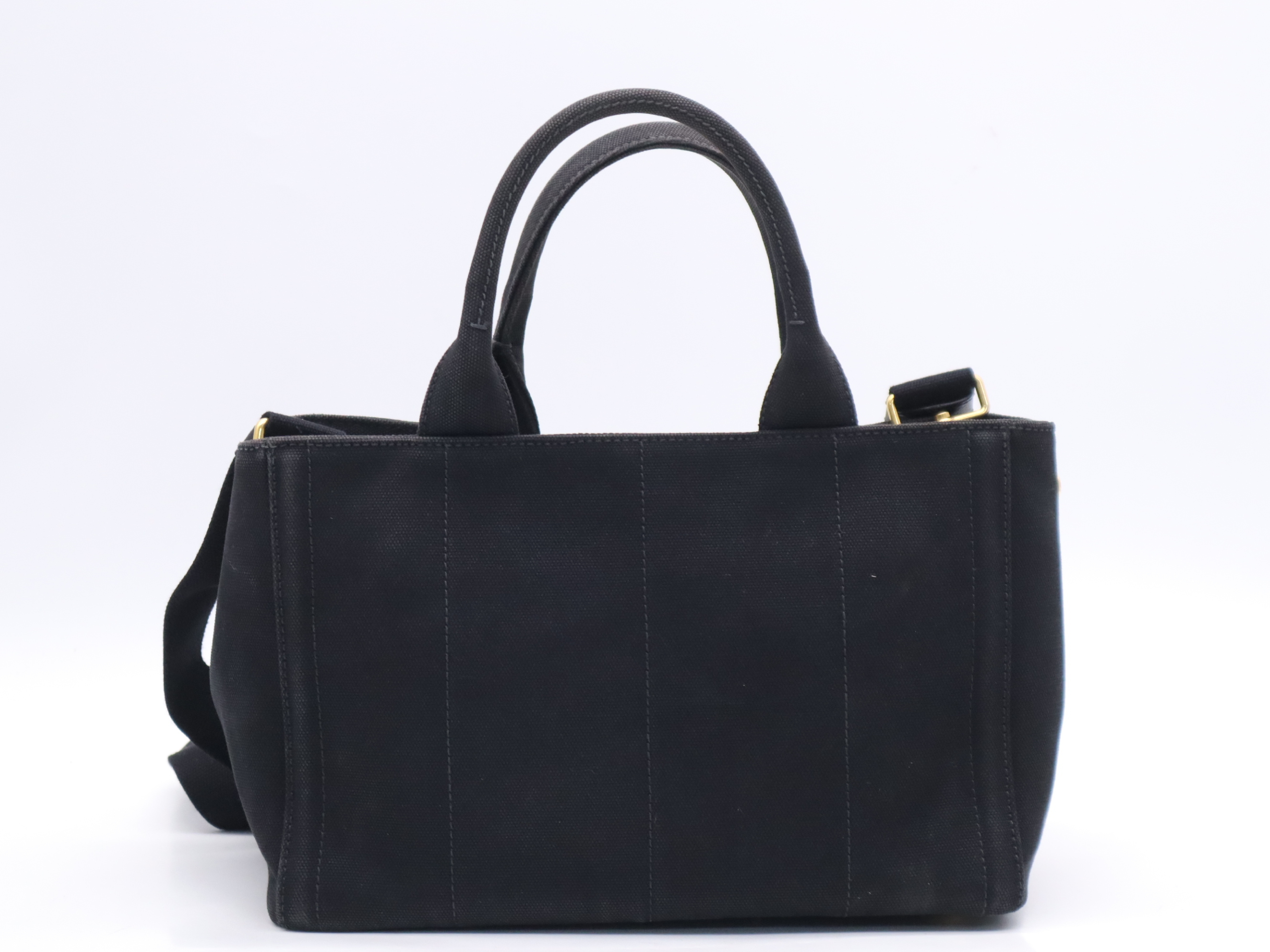 Denim Jewel Studded Canapa Tote Mini Black Gold Hardware with Shoulder Strap — view 2