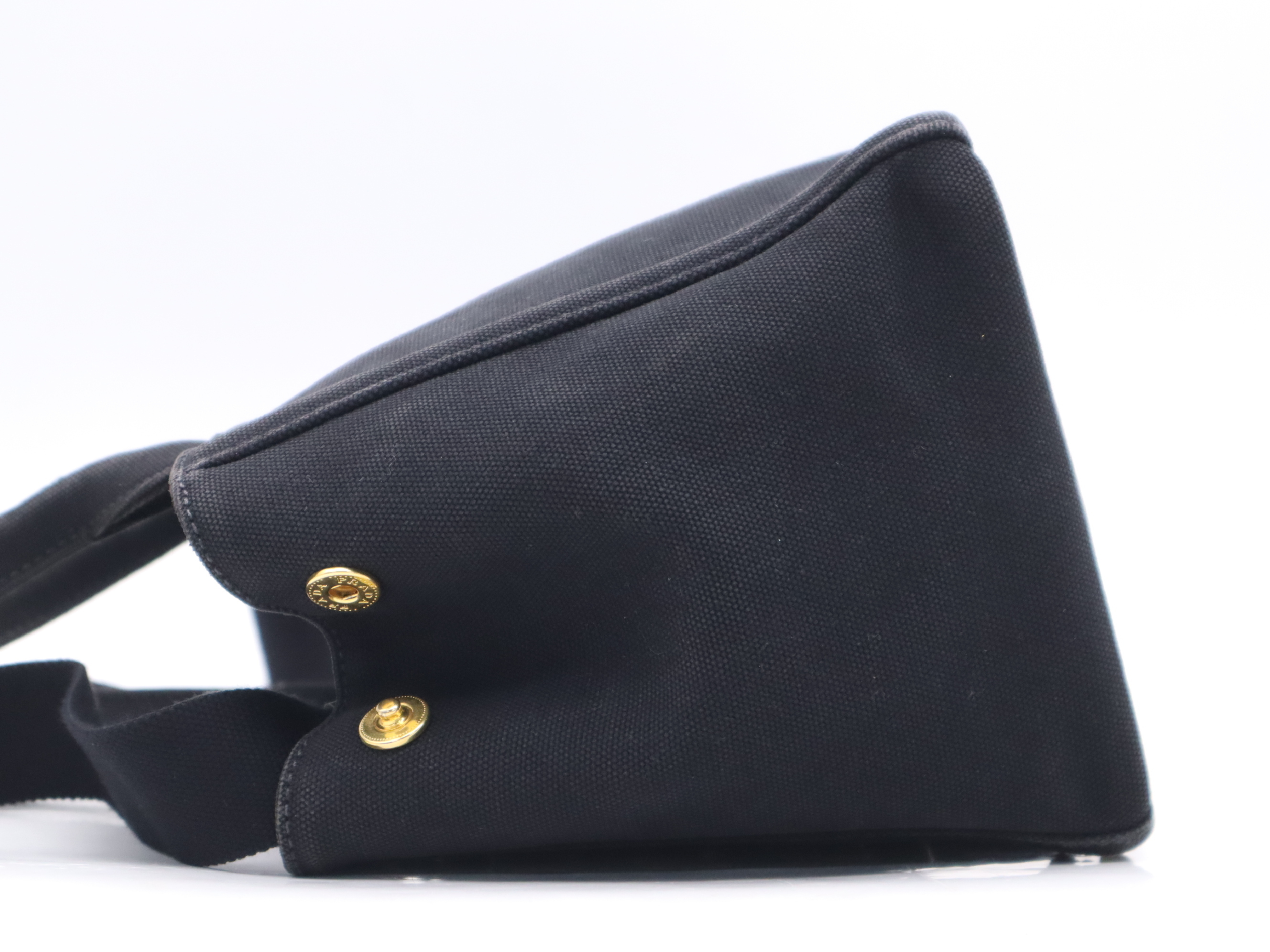 Denim Jewel Studded Canapa Tote Mini Black Gold Hardware with Shoulder Strap — view 3