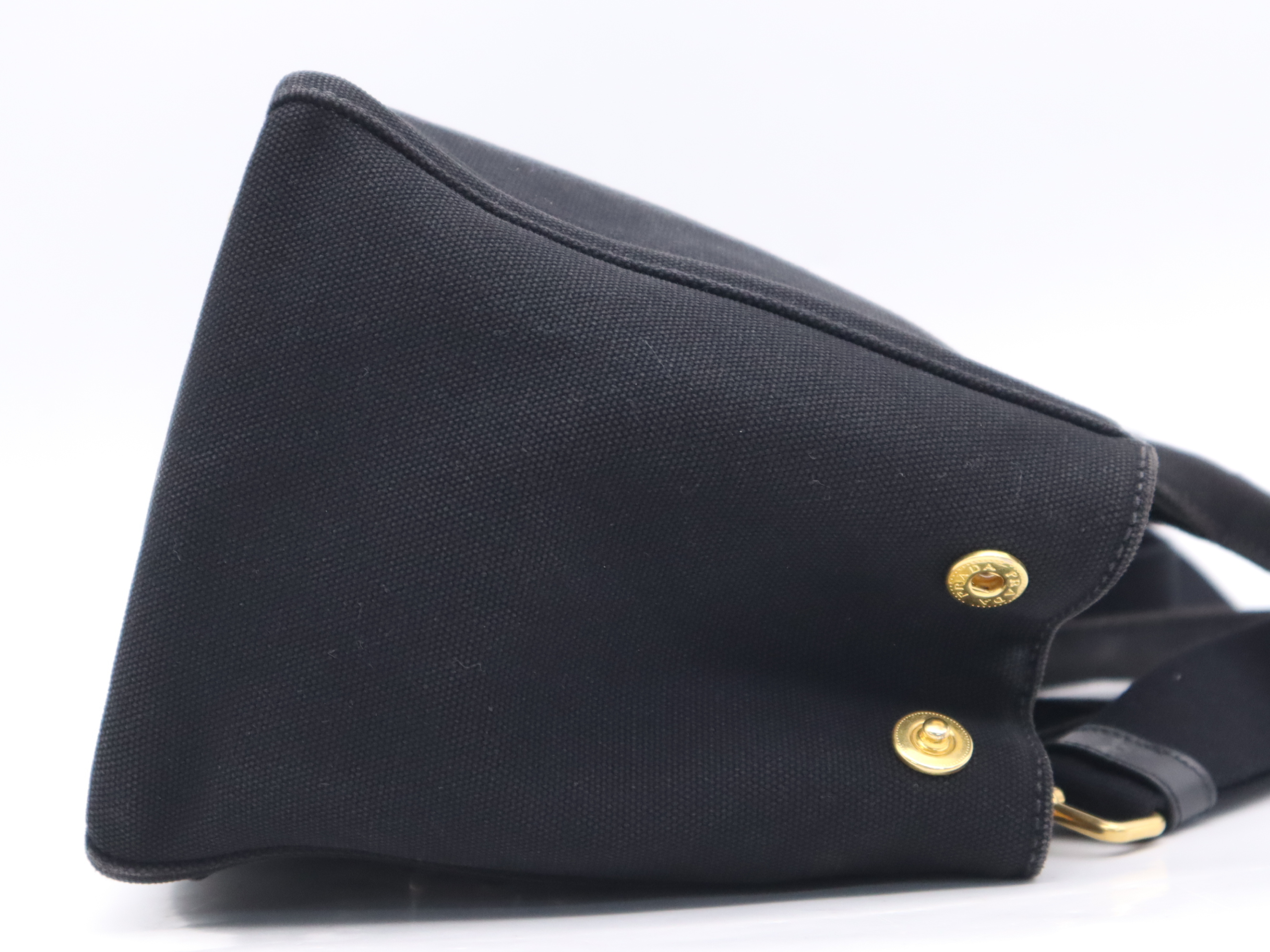 Denim Jewel Studded Canapa Tote Mini Black Gold Hardware with Shoulder Strap — view 5