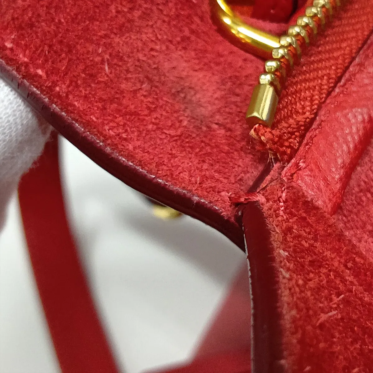 Belt Bag Micro Leather 2-Way Handbag Red — view 13
