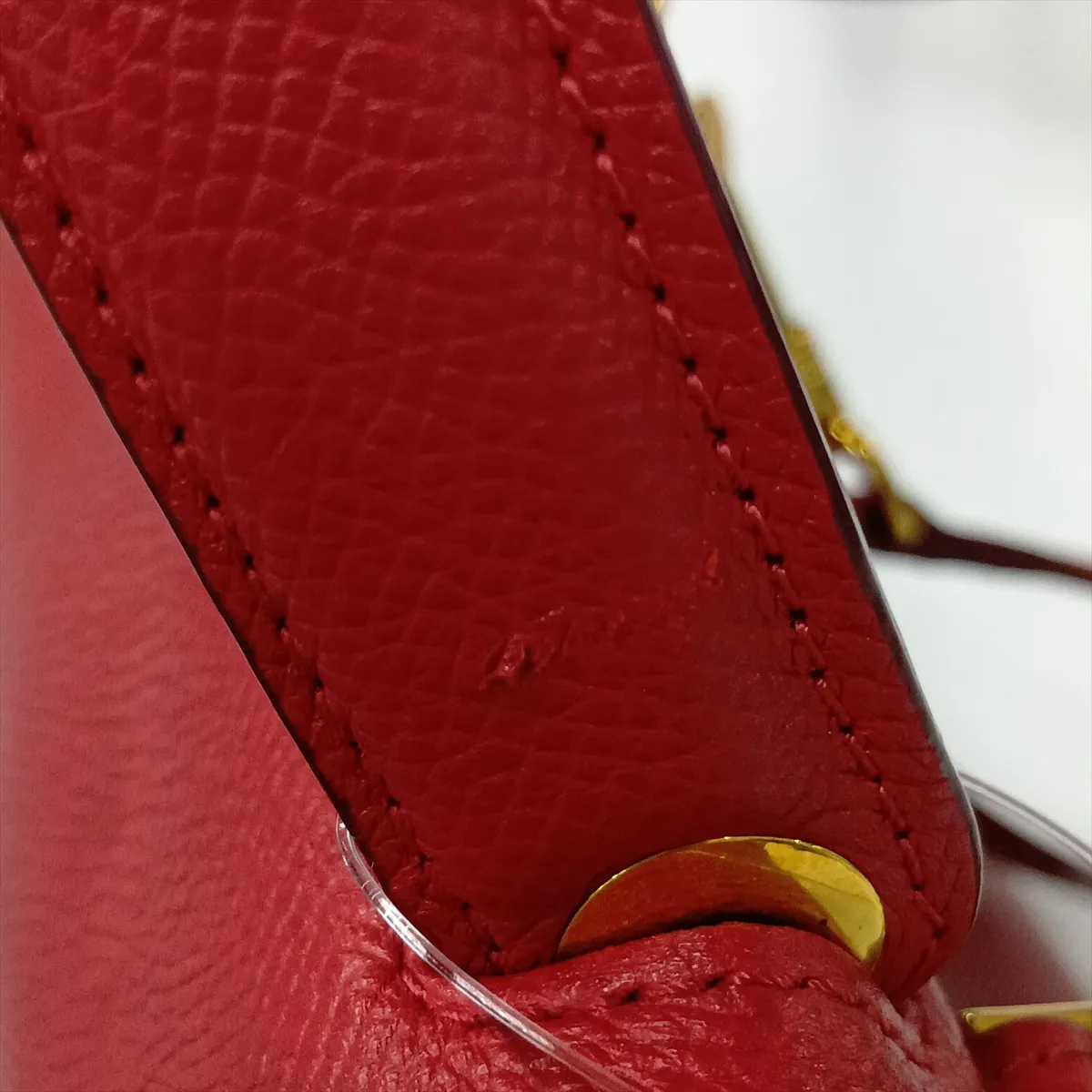 Belt Bag Micro Leather 2-Way Handbag Red — view 15