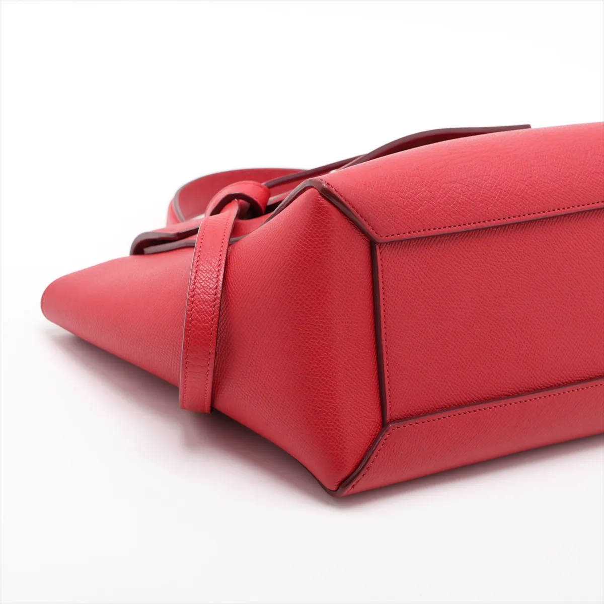 Belt Bag Micro Leather 2-Way Handbag Red — view 4