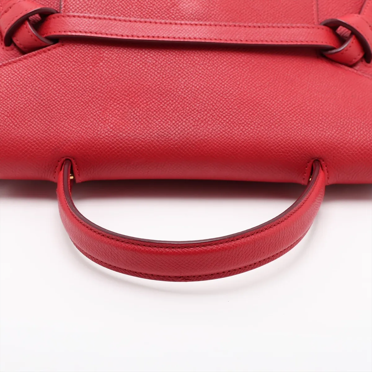 Belt Bag Micro Leather 2-Way Handbag Red — view 5
