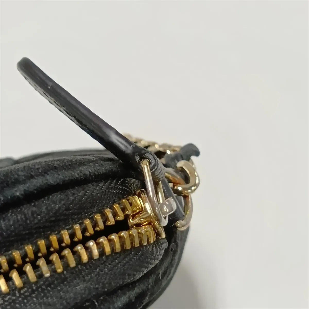 Matelassé Velour x Leather 2-Way Handbag, Black with Gold Hardware, A1AK5803, Random Serial Number — view 14