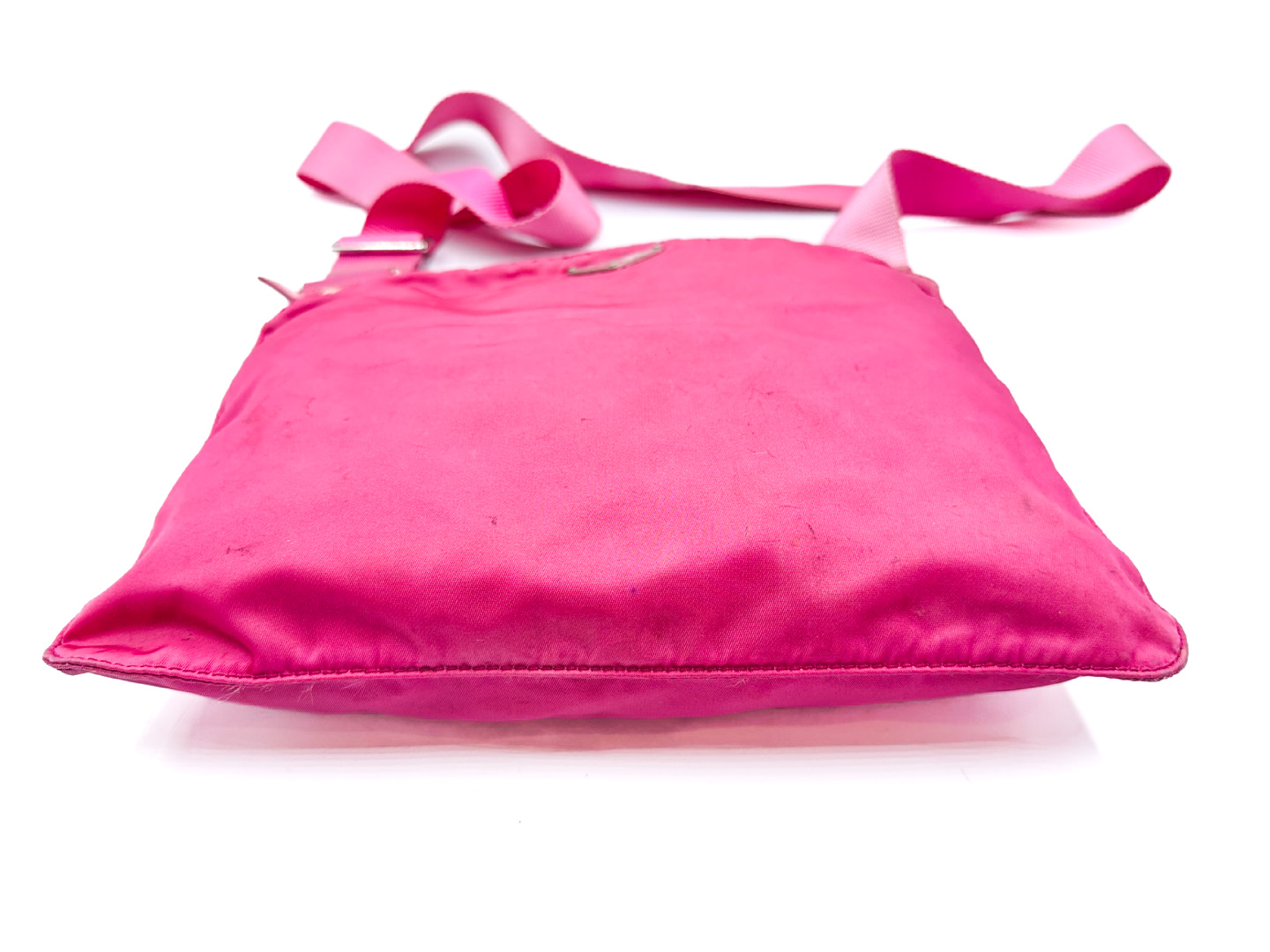 Nylon Shoulder Bag, Pink, Triangle Plate — view 8