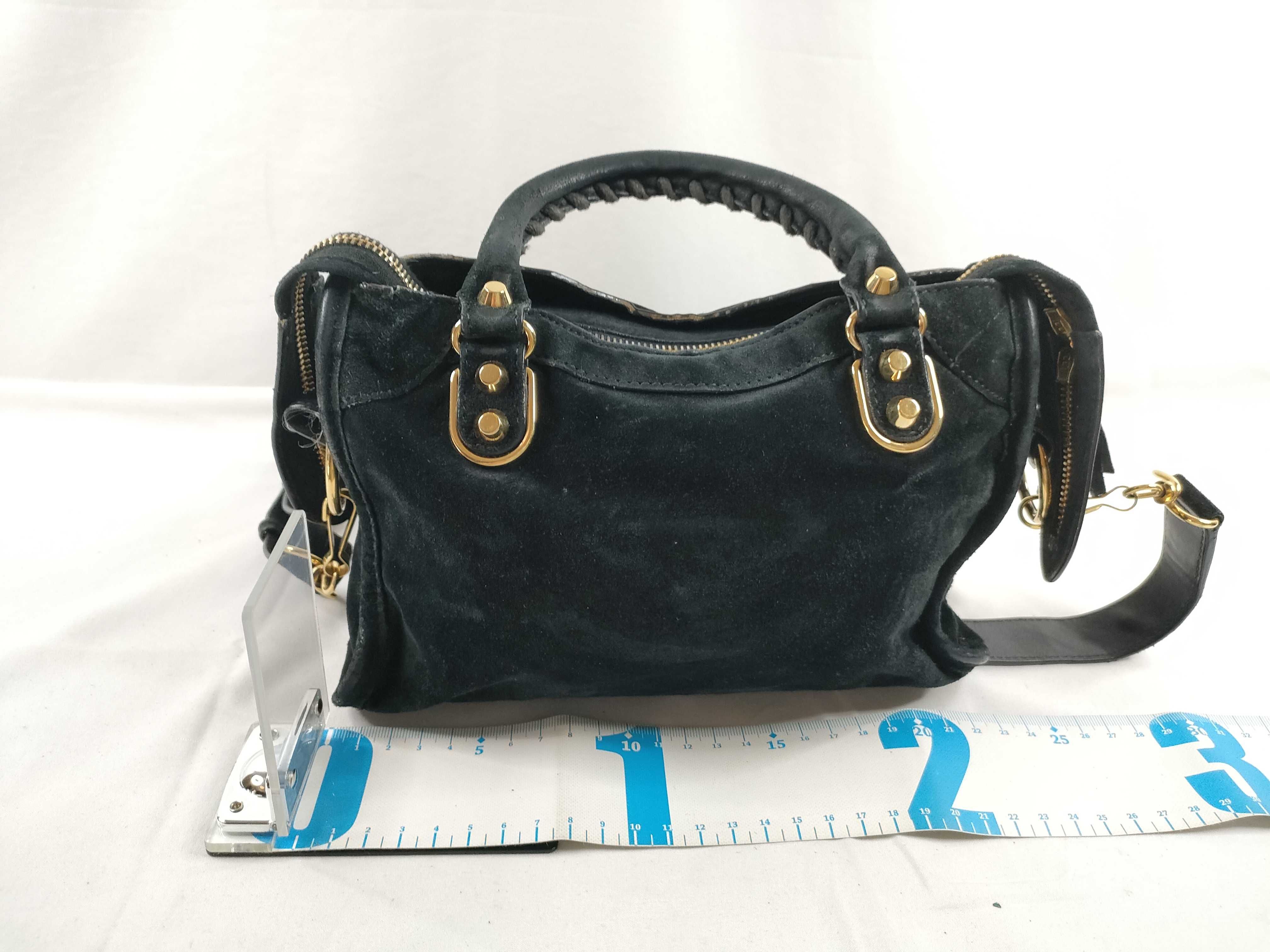 The City Balenciaga CITY Suede 2-Way Bag Metallic Handbag — view 2