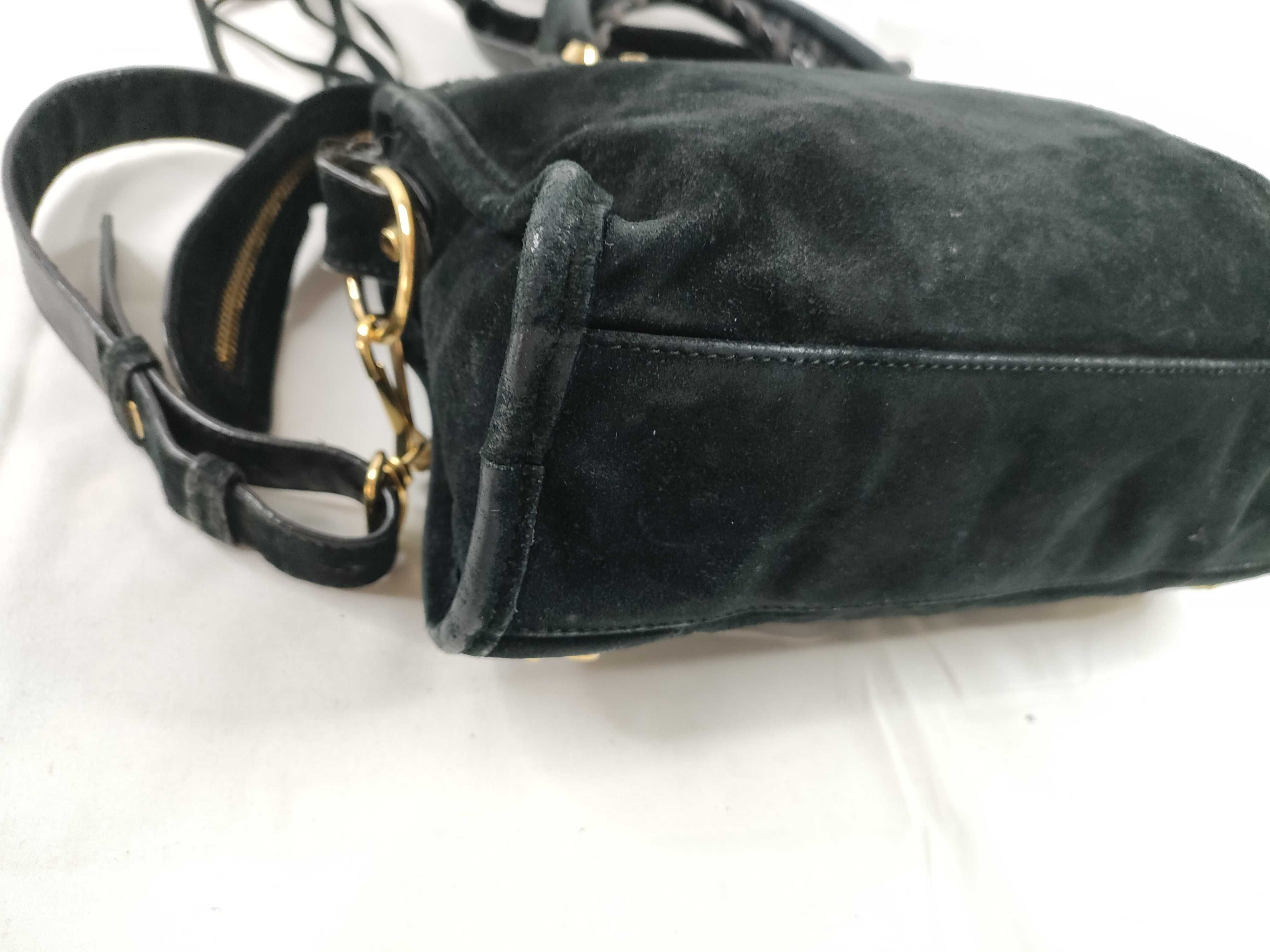 The City Balenciaga CITY Suede 2-Way Bag Metallic Handbag — view 3
