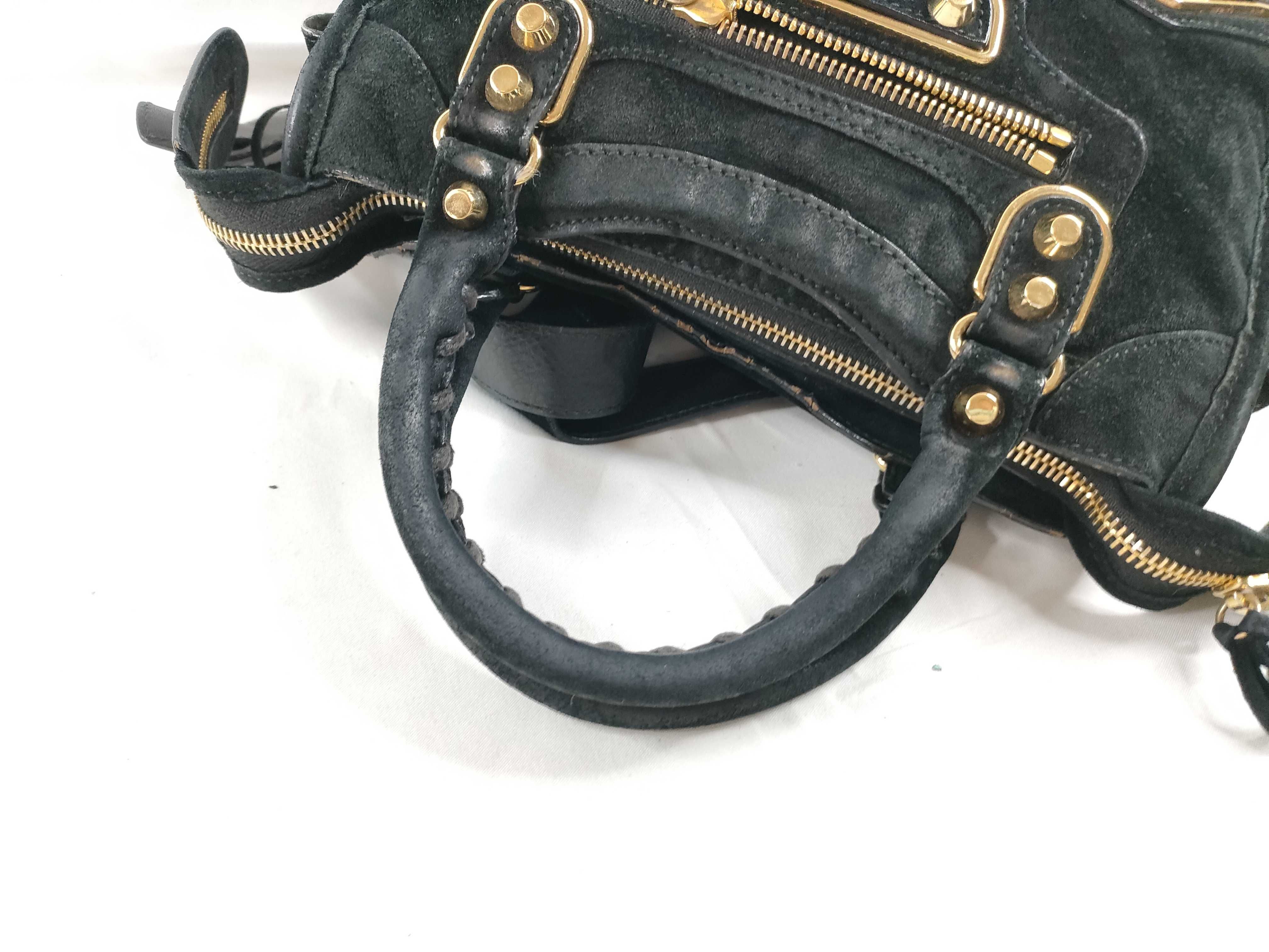 The City Balenciaga CITY Suede 2-Way Bag Metallic Handbag — view 6