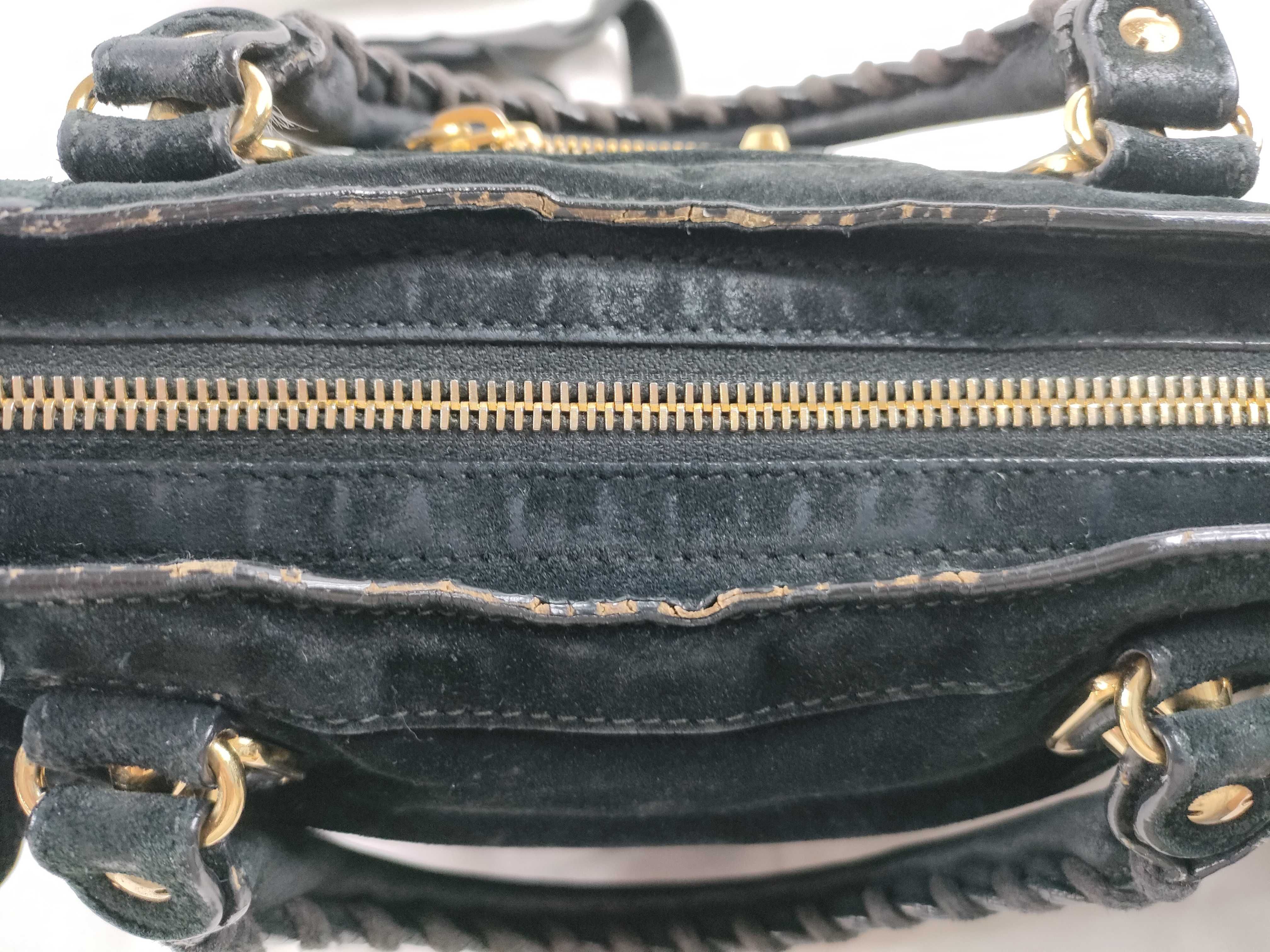 The City Balenciaga CITY Suede 2-Way Bag Metallic Handbag — view 8