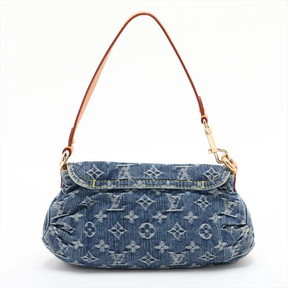 Monogram Denim Mini Pleaty M95050 CA1015 Blue x Brown — view 2