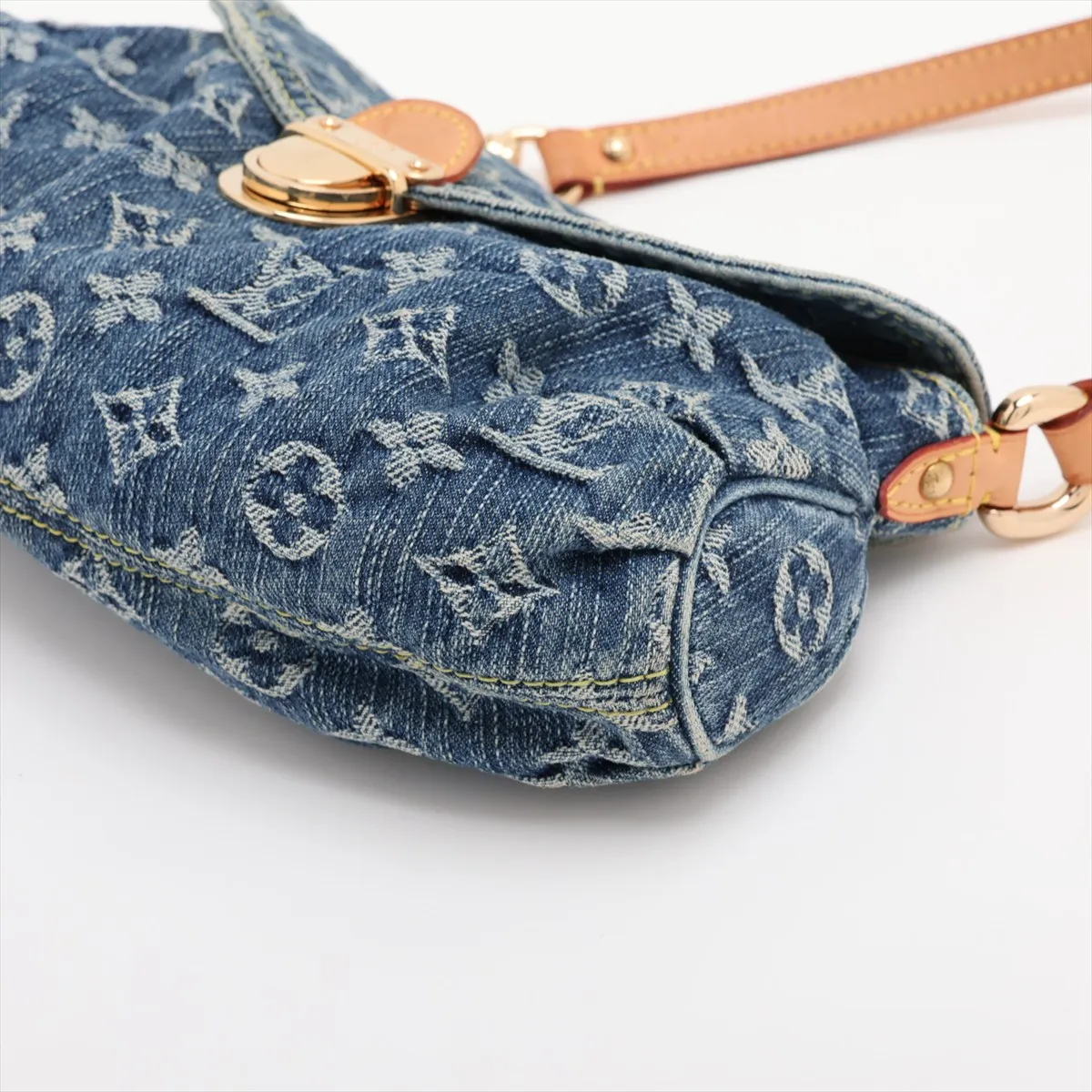 Monogram Denim Mini Pleaty M95050 CA1015 Blue x Brown — view 3