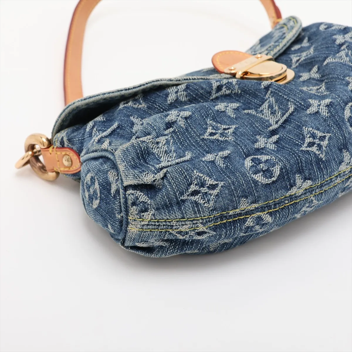 Monogram Denim Mini Pleaty M95050 CA1015 Blue x Brown — view 4