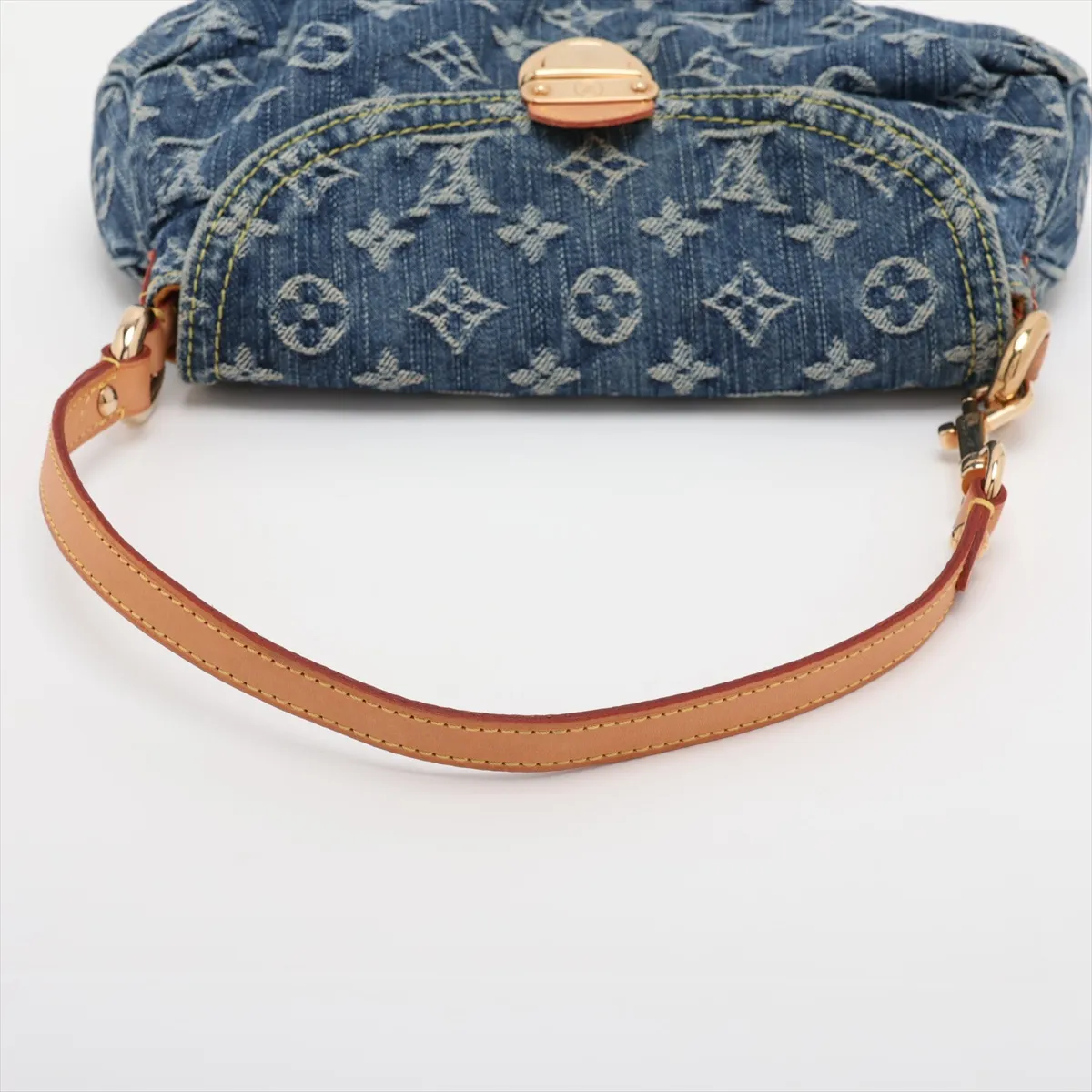 Monogram Denim Mini Pleaty M95050 CA1015 Blue x Brown — view 5