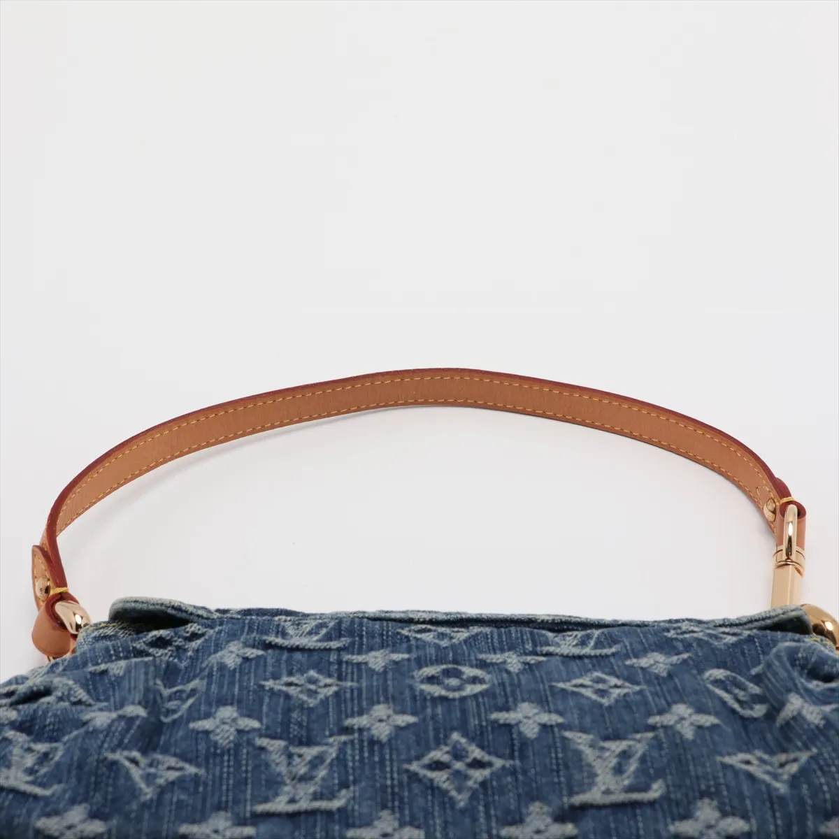 Monogram Denim Mini Pleaty M95050 CA1015 Blue x Brown — view 6