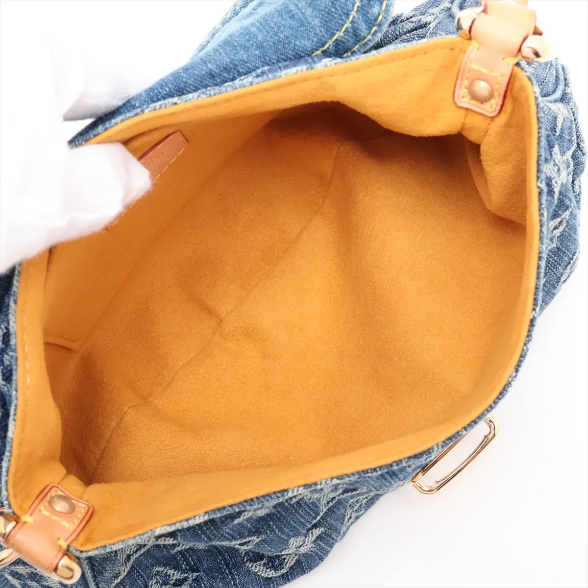 Monogram Denim Mini Pleaty M95050 CA1015 Blue x Brown — view 7