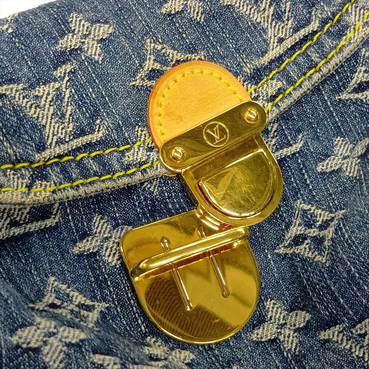 Monogram Denim Mini Pleaty M95050 CA1015 Blue x Brown — view 10