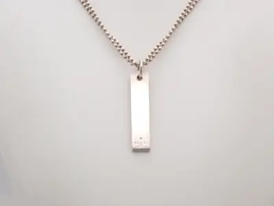 Double ball chain, 925 sterling silver, 24.7g, plate necklace