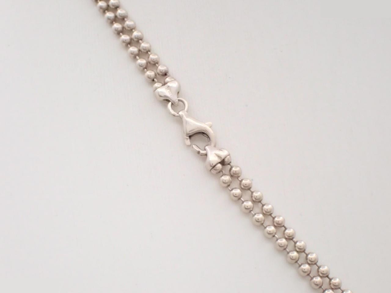 Double ball chain, 925 sterling silver, 24.7g, plate necklace — view 2