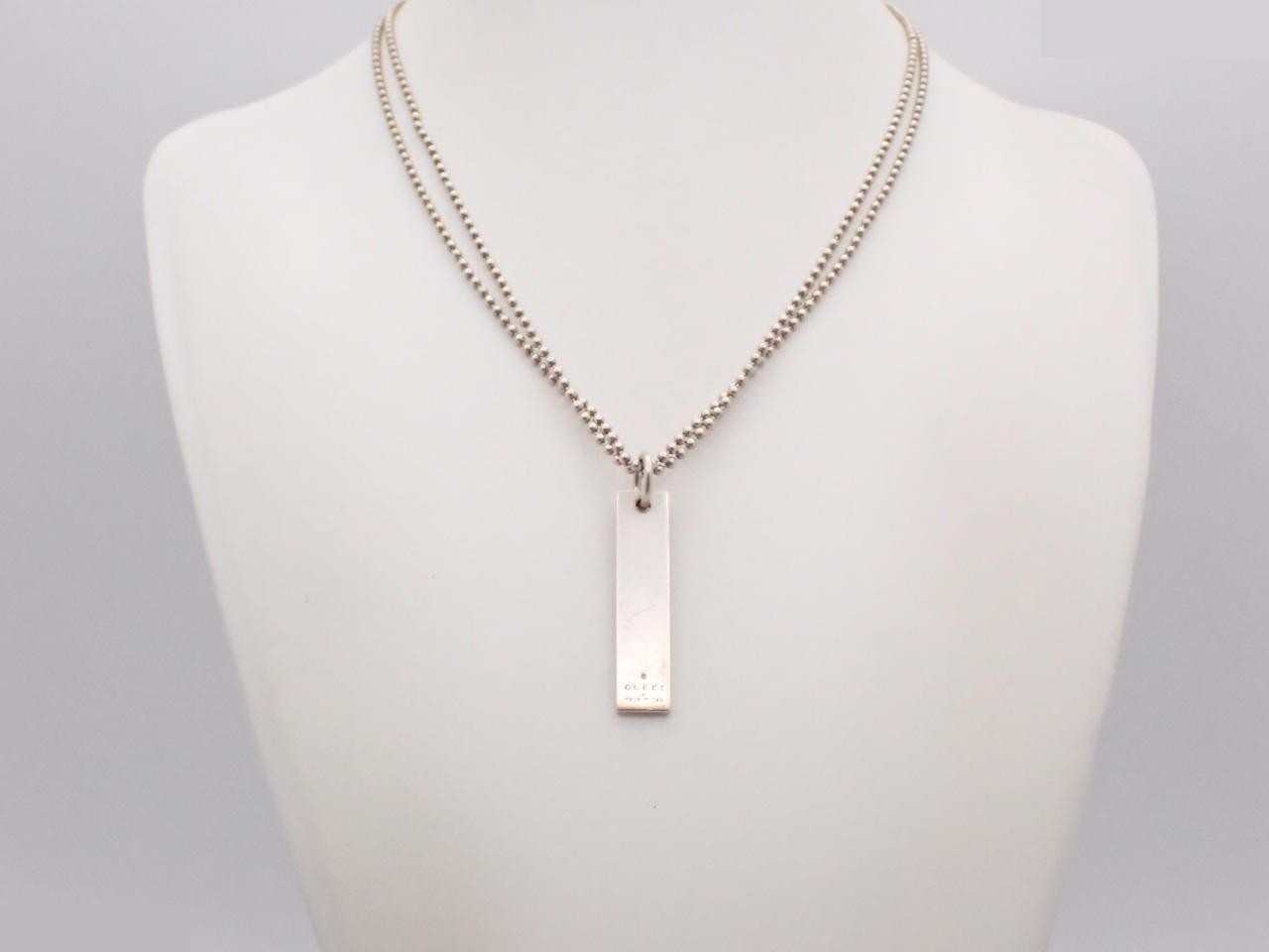 Double ball chain, 925 sterling silver, 24.7g, plate necklace — view 3