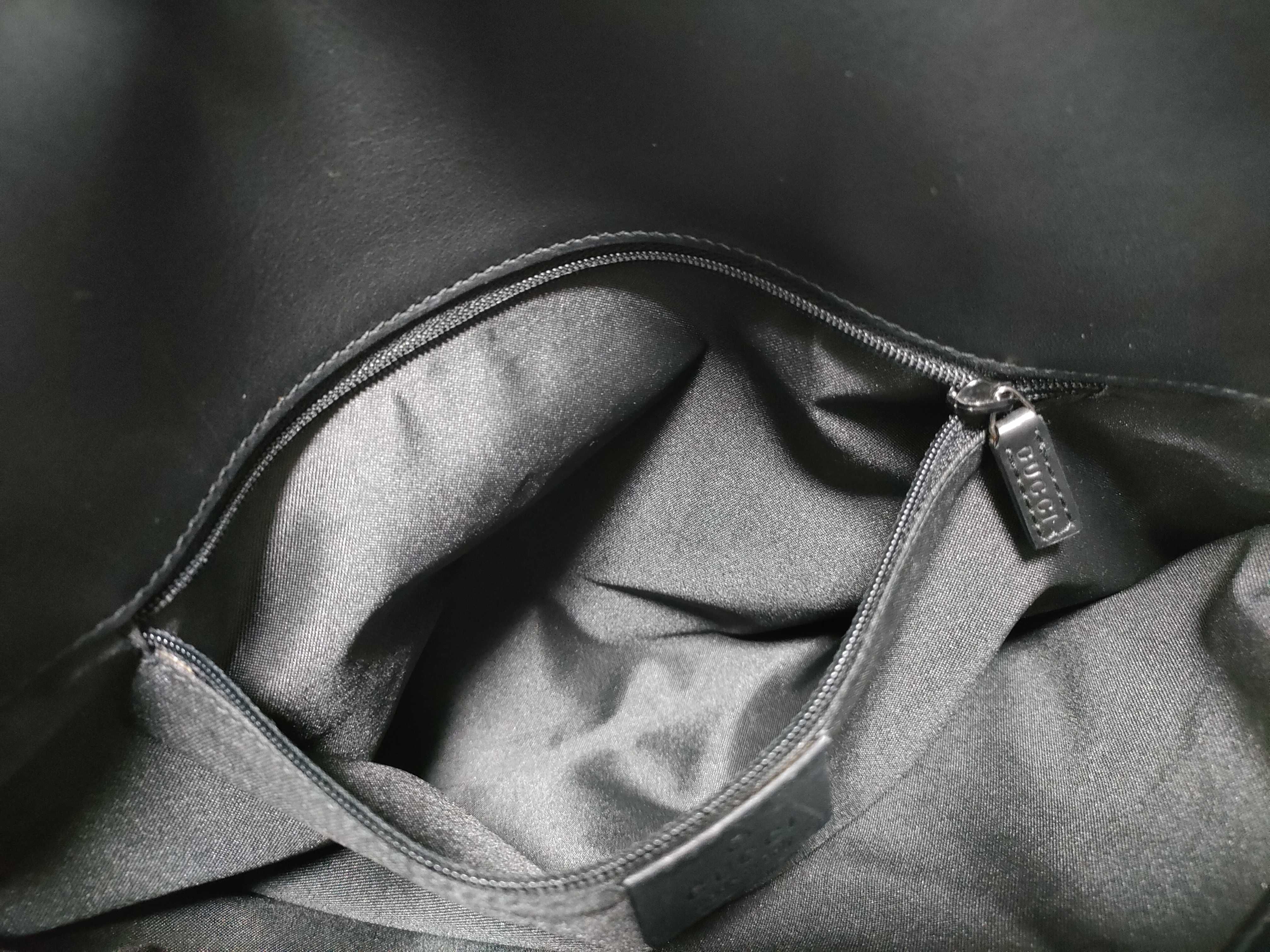 GG Suede Leather One-Shoulder Bag, Black — view 15