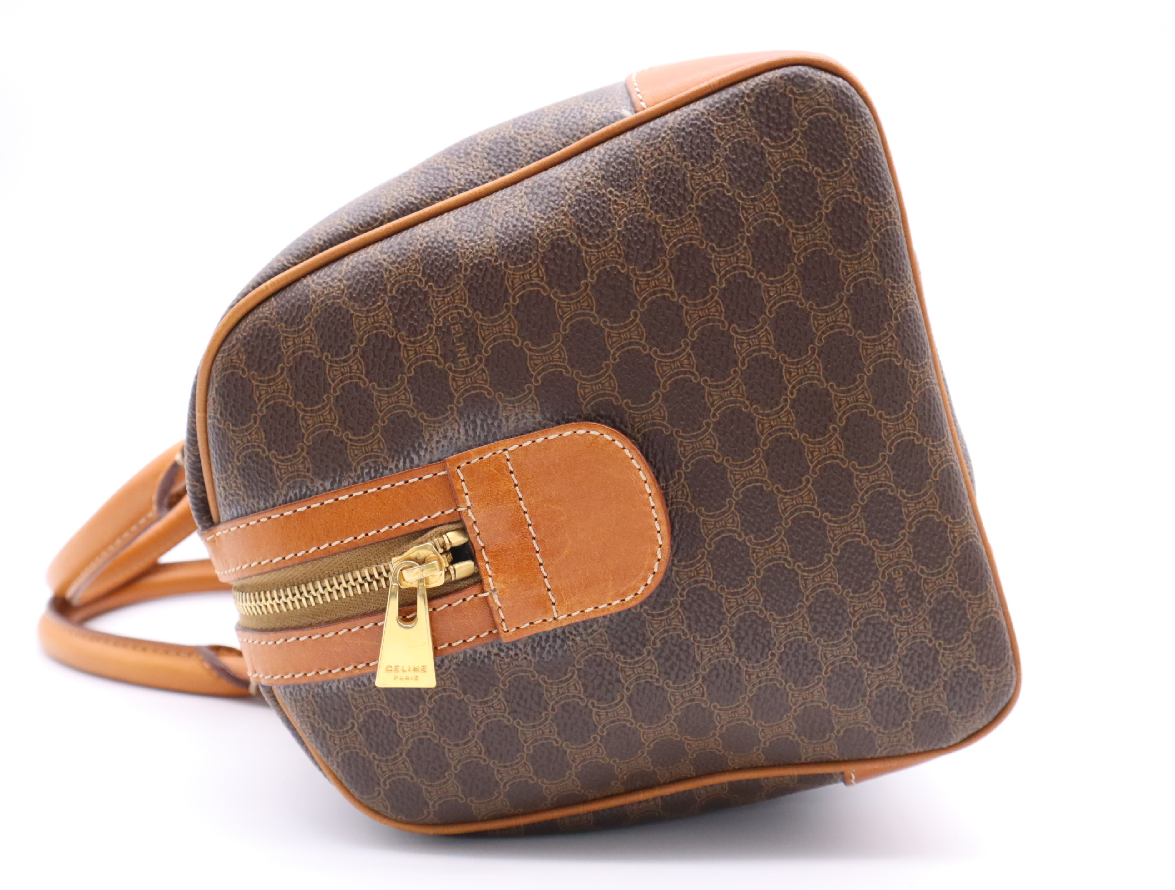 PVC/Leather Macadam Mini Boston Bag, Brown/Light Brown Handbag — view 3