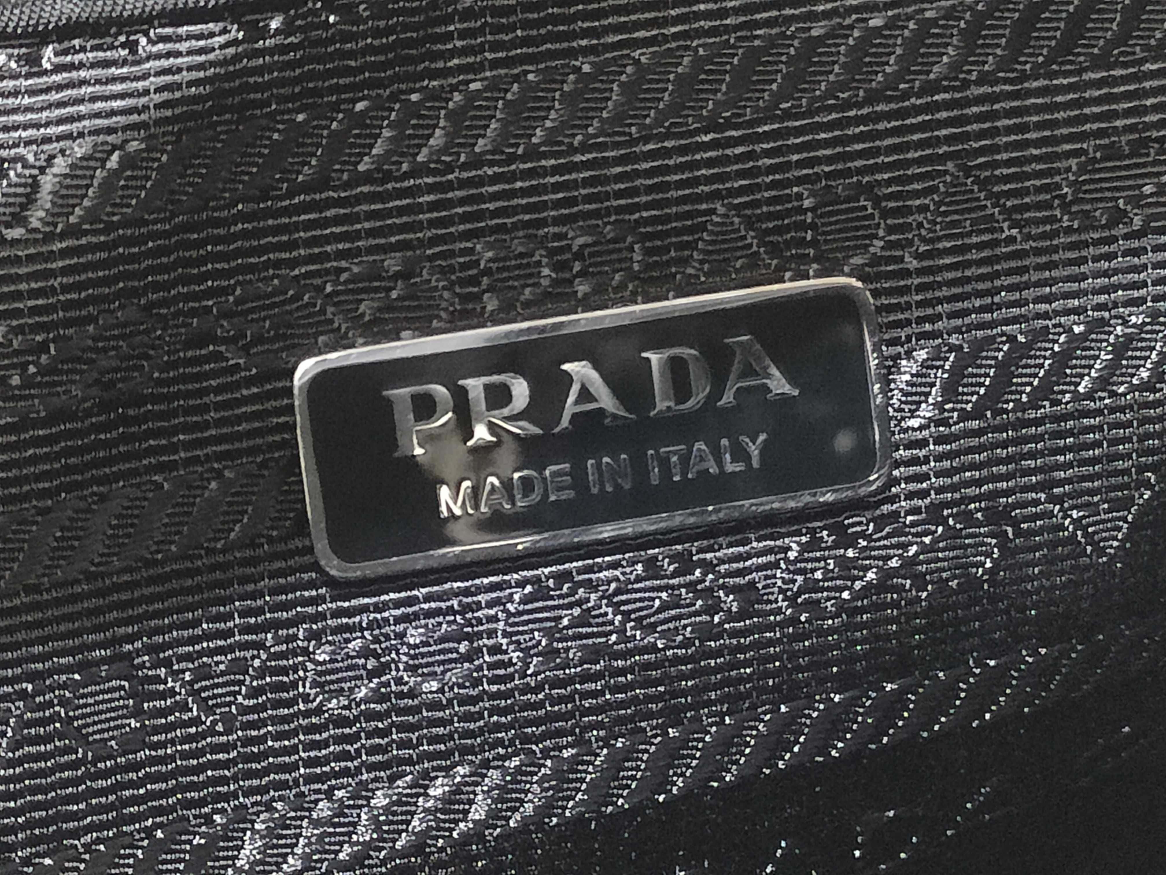 Nylon Prada Tessuto Nylon x Leather 2-Way Handbag Black 1BE067 Handbag — view 11