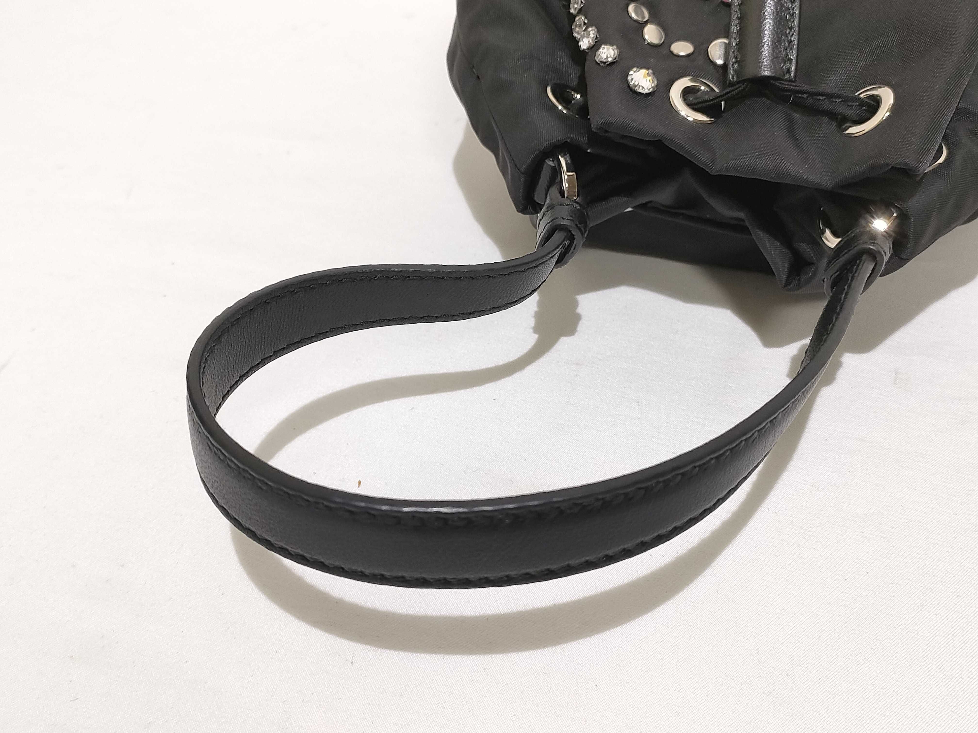 Nylon Prada Tessuto Nylon x Leather 2-Way Handbag Black 1BE067 Handbag — view 3