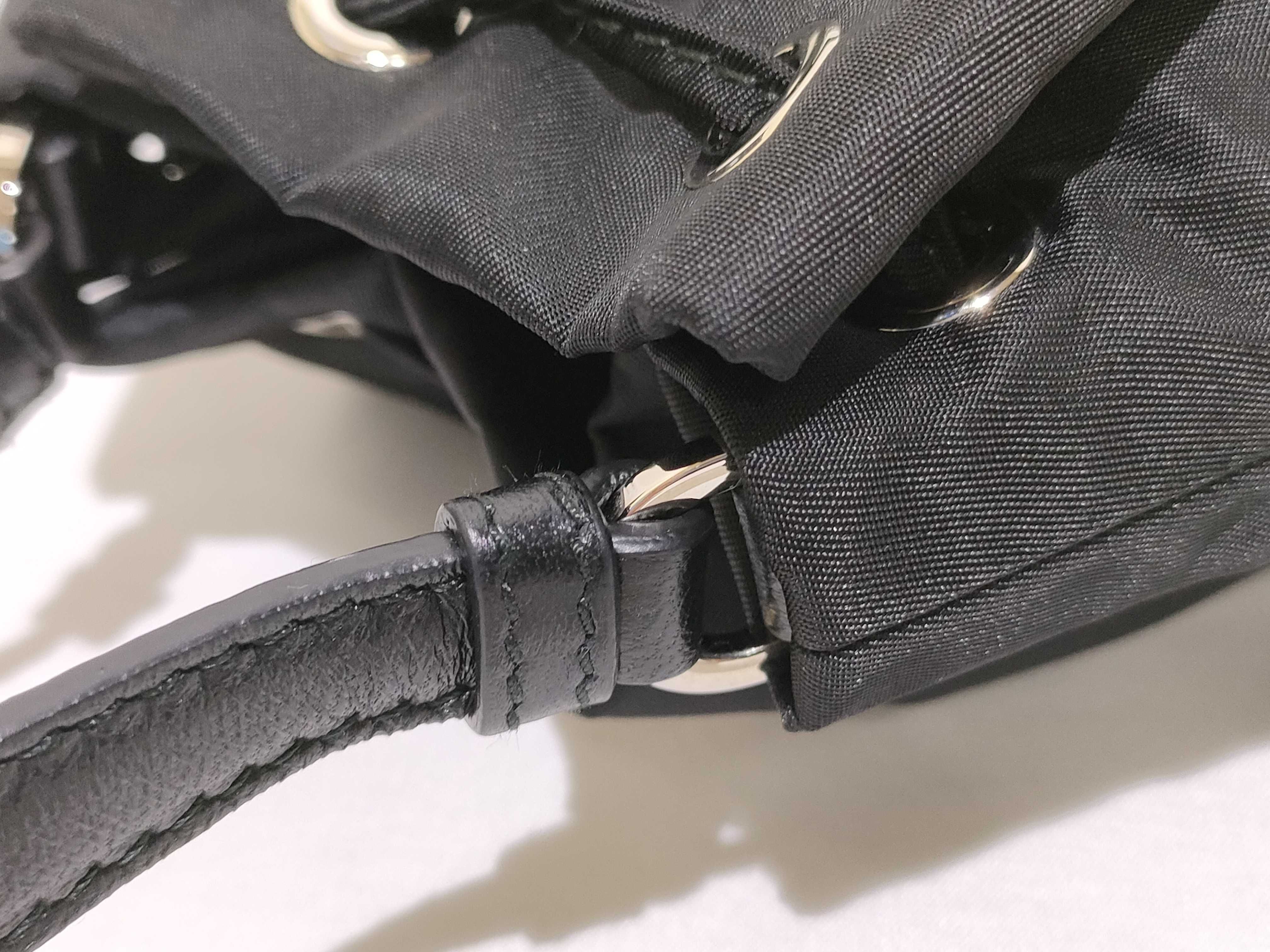 Nylon Prada Tessuto Nylon x Leather 2-Way Handbag Black 1BE067 Handbag — view 5