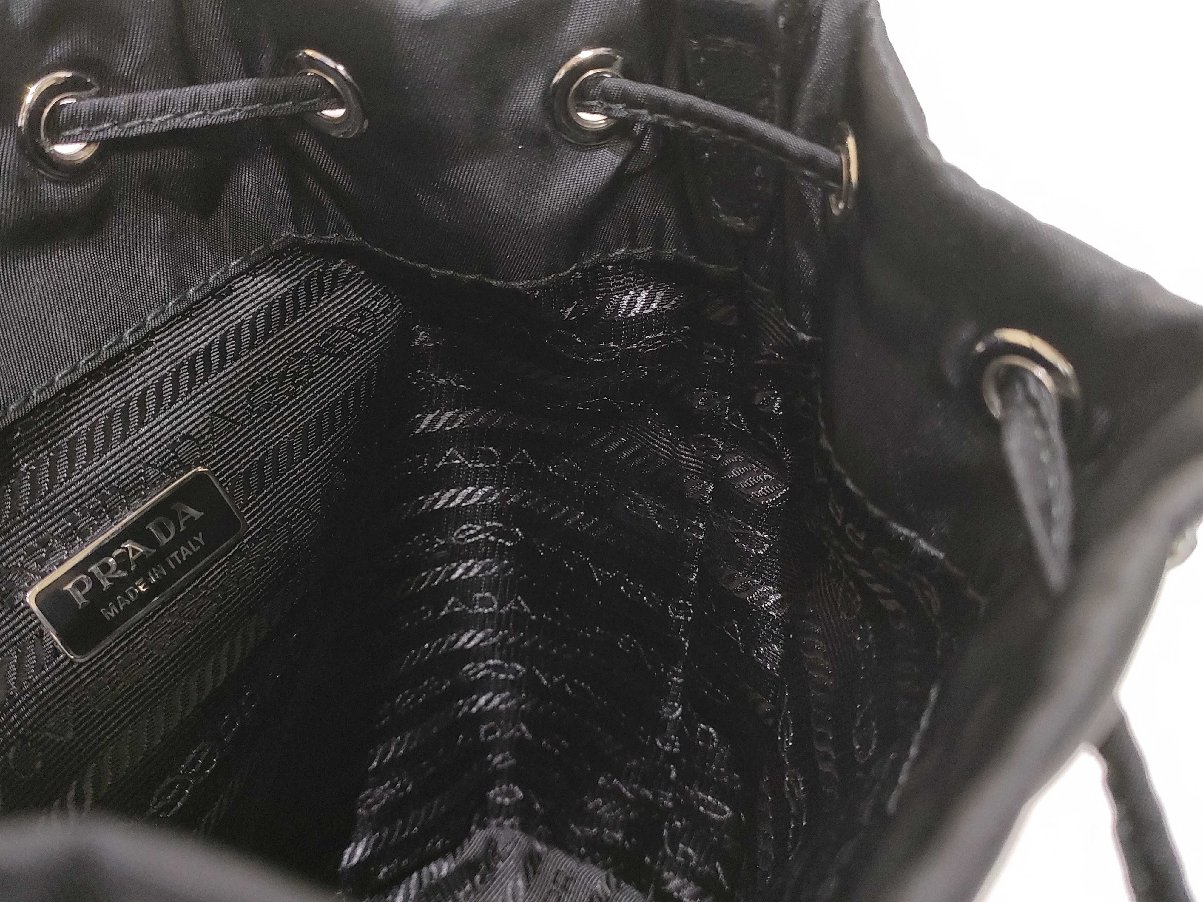 Nylon Prada Tessuto Nylon x Leather 2-Way Handbag Black 1BE067 Handbag — view 10