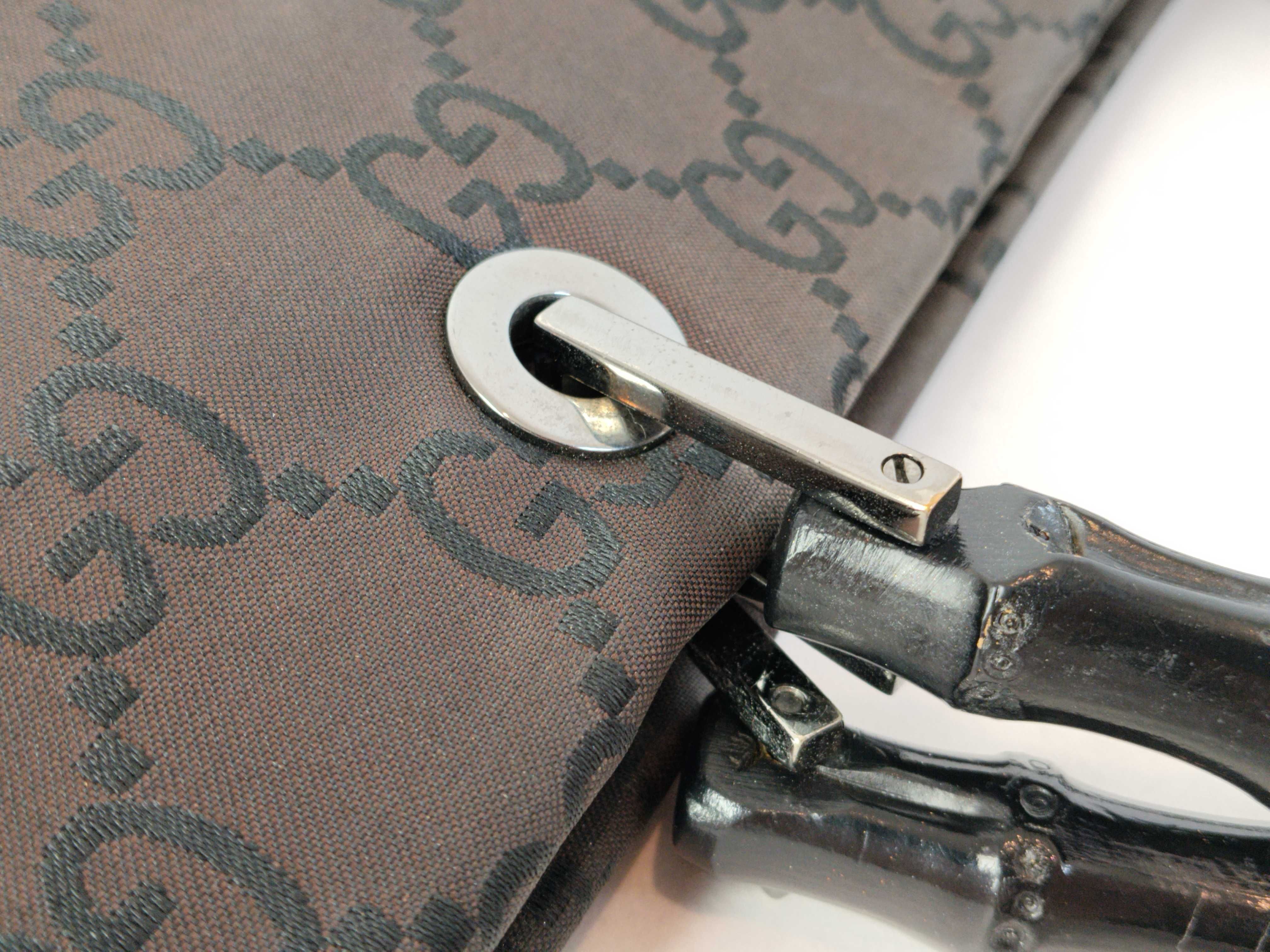Bamboo GG Canvas Black Handbag — view 6