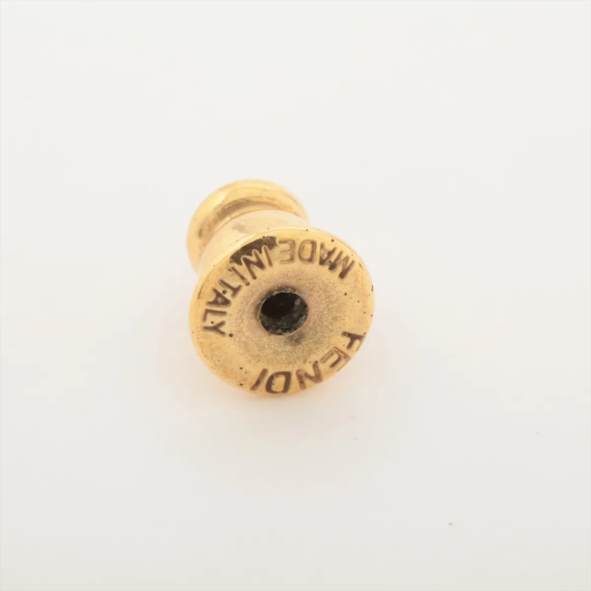 F is Fendi earrings (for both ears), gold and black with rhinestones. Shows signs of wear: — view 5