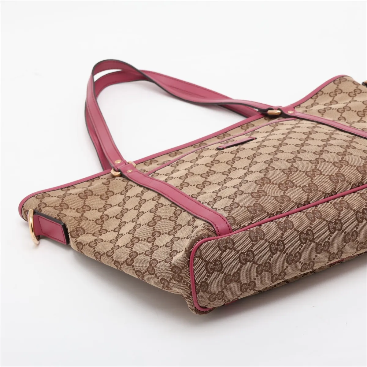 GG Canvas 388929 Canvas x Leather Tote Bag Beige x Pink (Outlet) — view 4