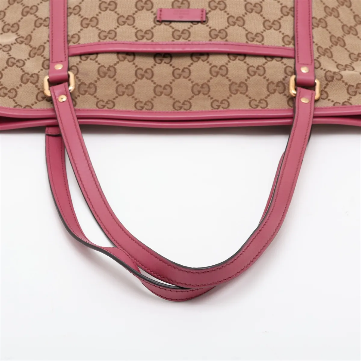 GG Canvas 388929 Canvas x Leather Tote Bag Beige x Pink (Outlet) — view 5