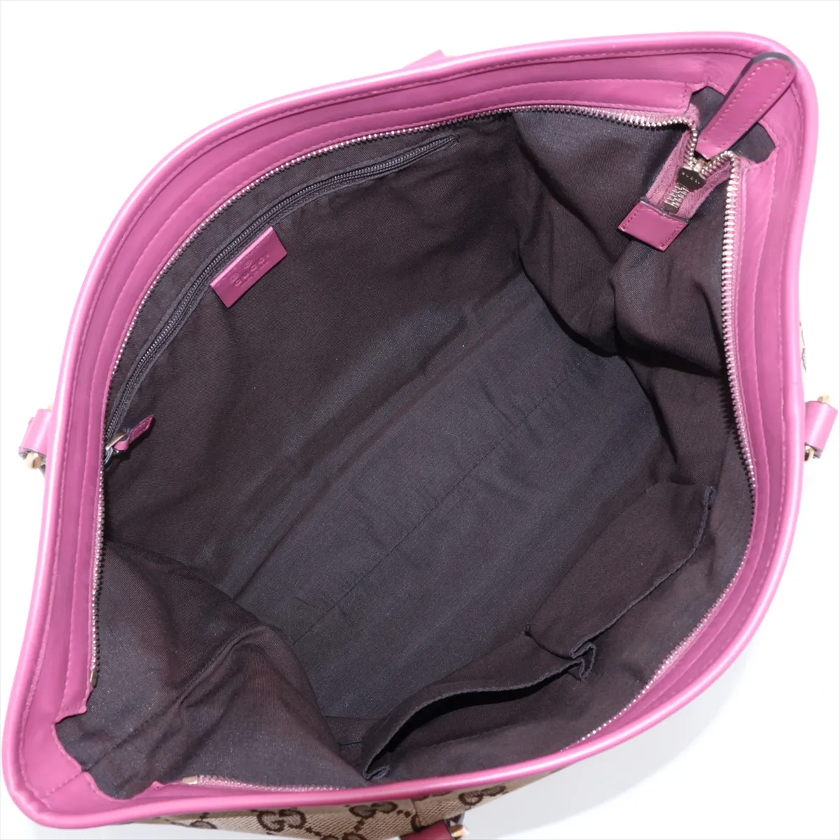 GG Canvas 388929 Canvas x Leather Tote Bag Beige x Pink (Outlet) — view 7