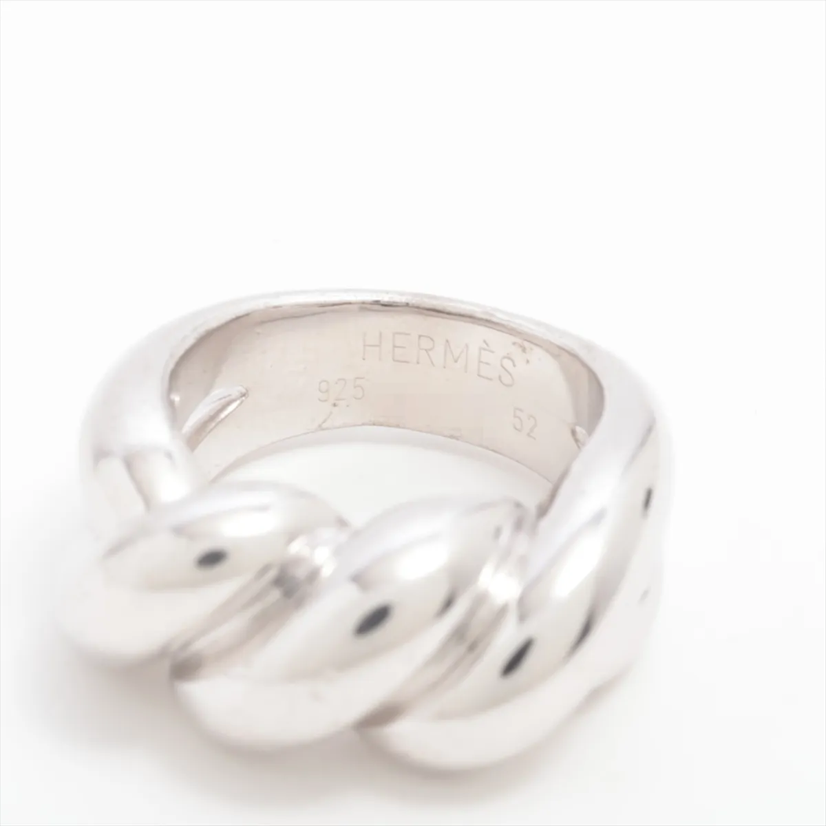 Torsade Ring, Size 52, 925 Sterling Silver, 13.9g, dents, — view 3