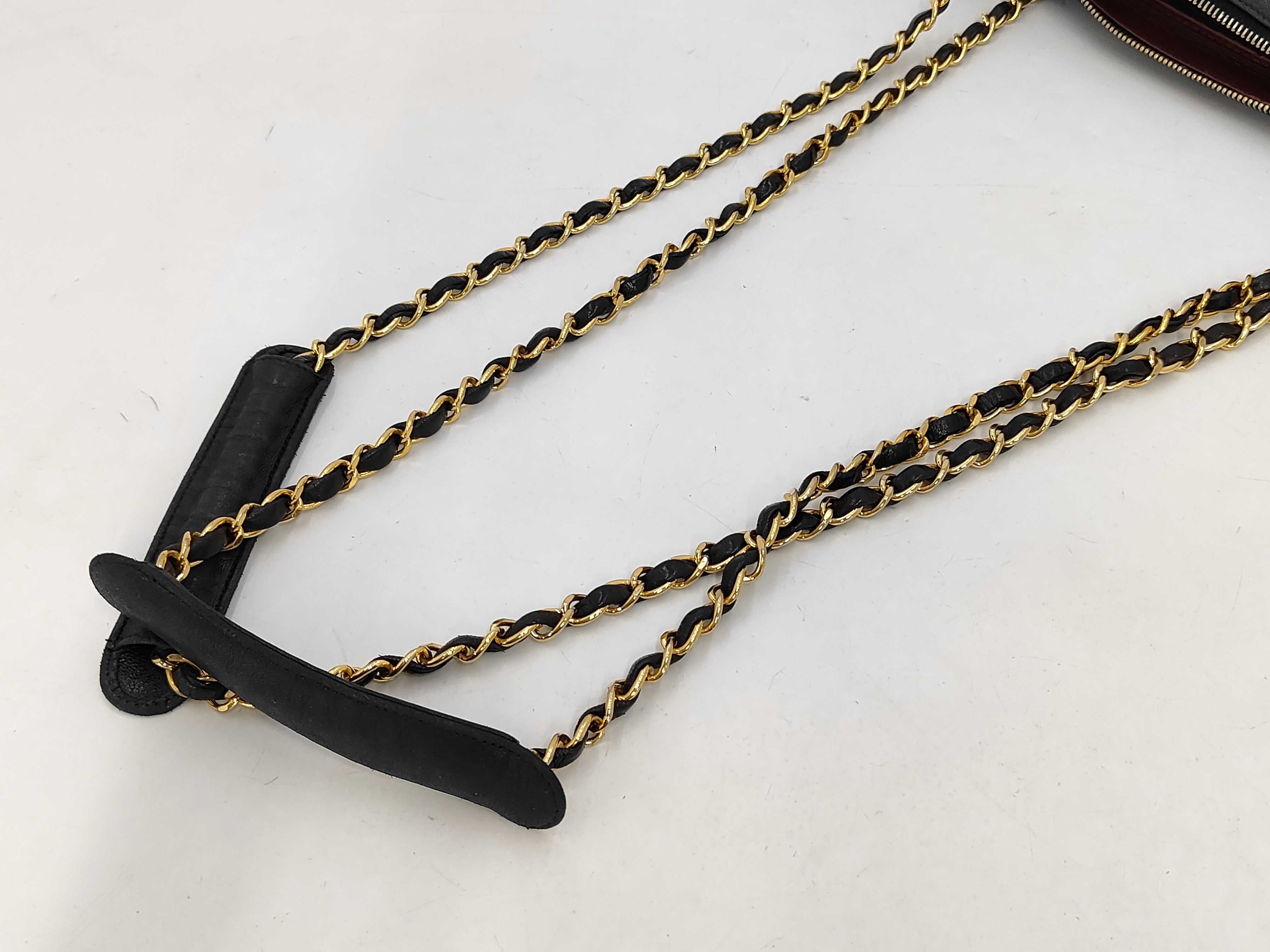 Lambskin Black Matelassé Chain Shoulder Tote Bag (with original seal) — view 5