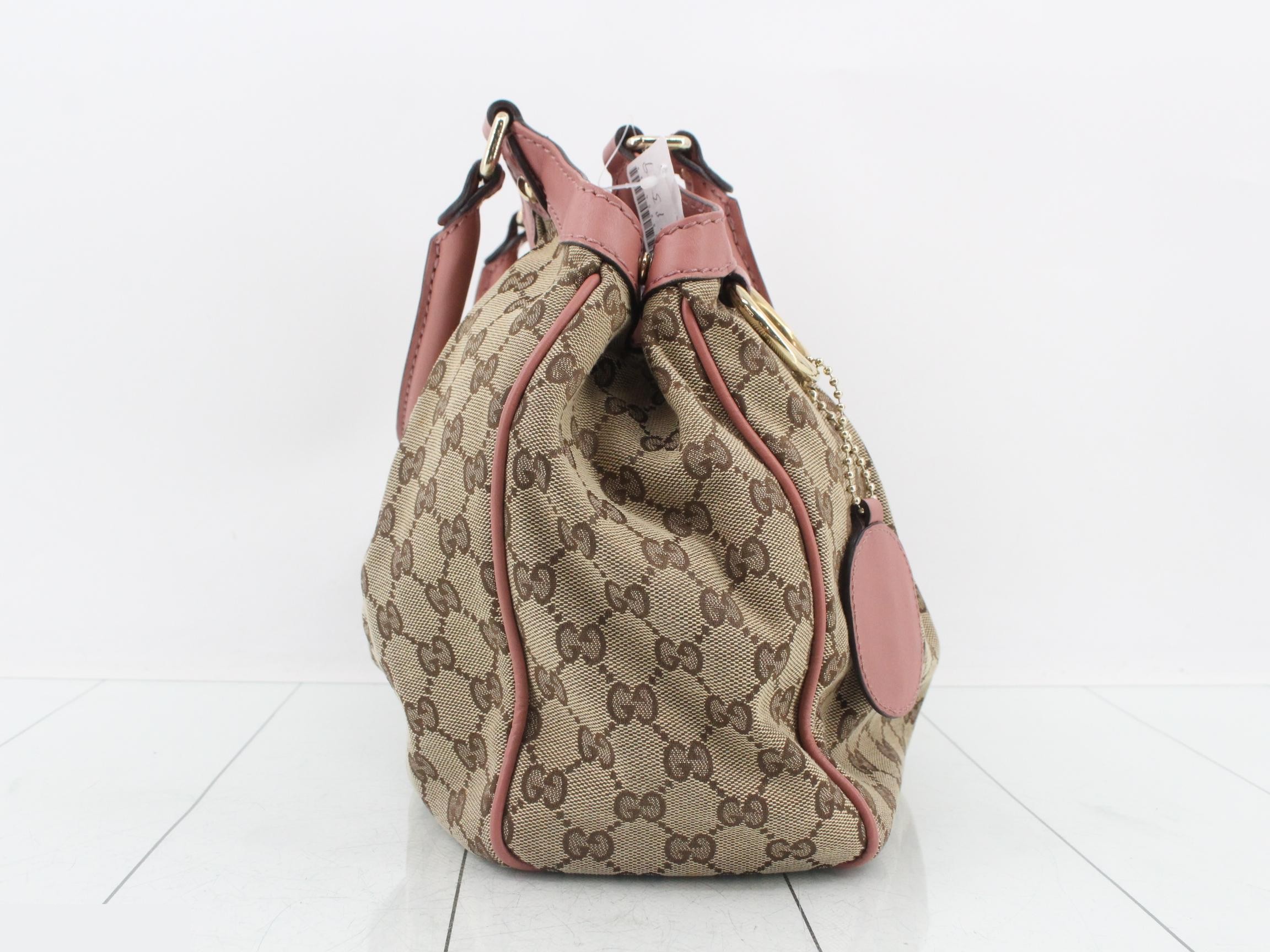 GG Canvas Sukey Handbag, Beige/Pink, 211944 — view 4