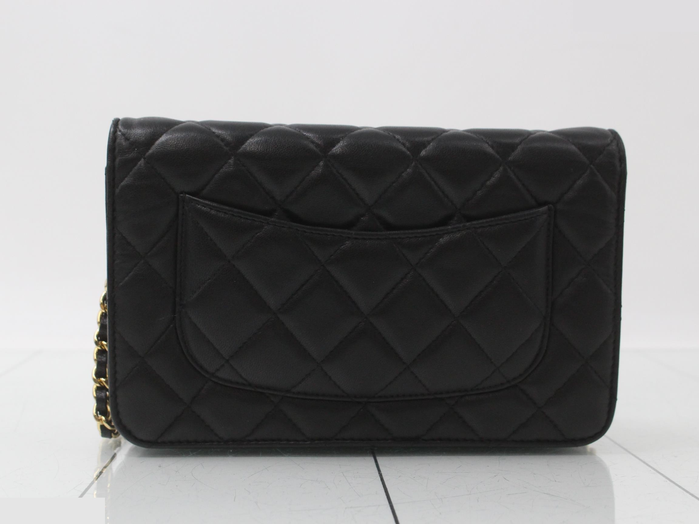 Lambskin Matelassé Chain Wallet — view 2