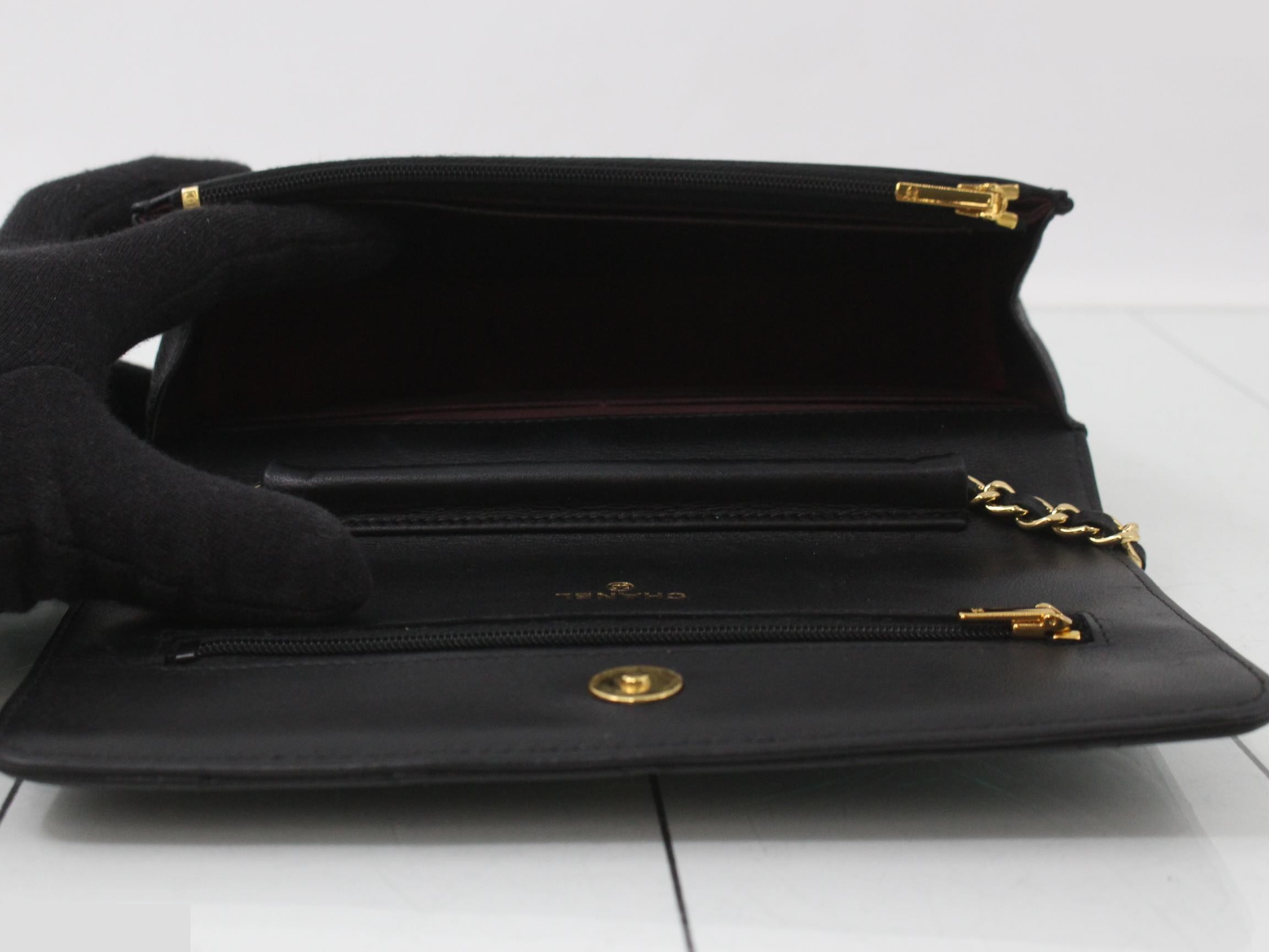 Lambskin Matelassé Chain Wallet — view 4