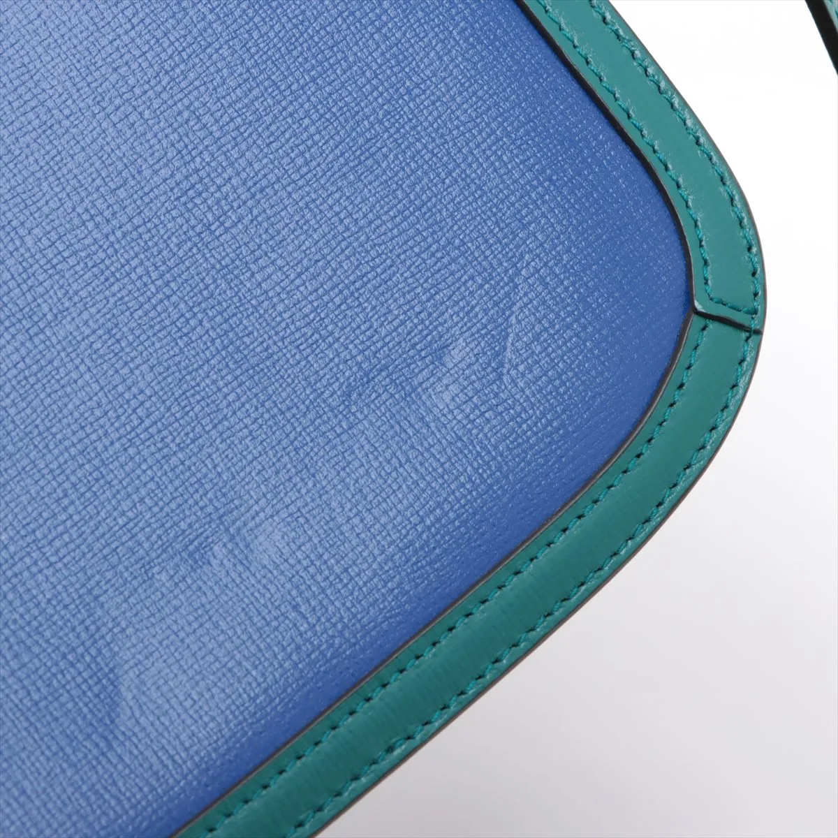 Horsebit 1955 Leather Shoulder Bag, Blue x Green, 602204 — view 12