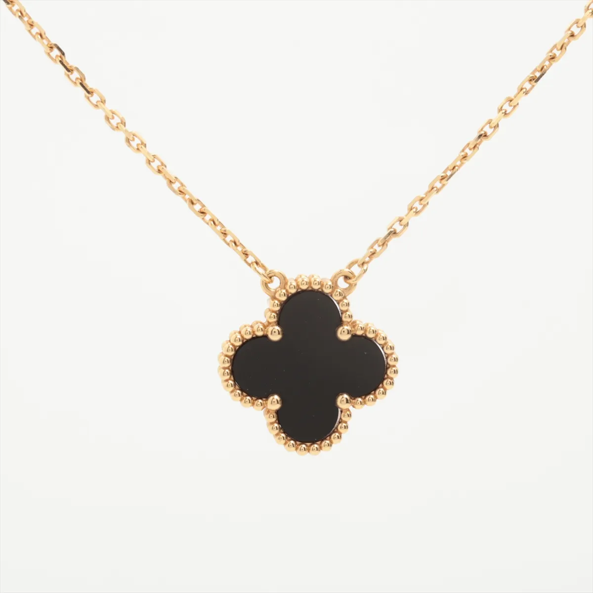 Vintage Alhambra Onyx Necklace 750 (Yellow Gold) 5.1g JF360421 — view 2