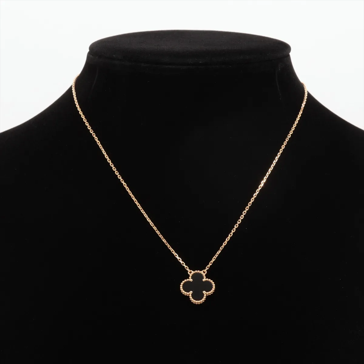 Vintage Alhambra Onyx Necklace 750 (Yellow Gold) 5.1g JF360421 — view 5