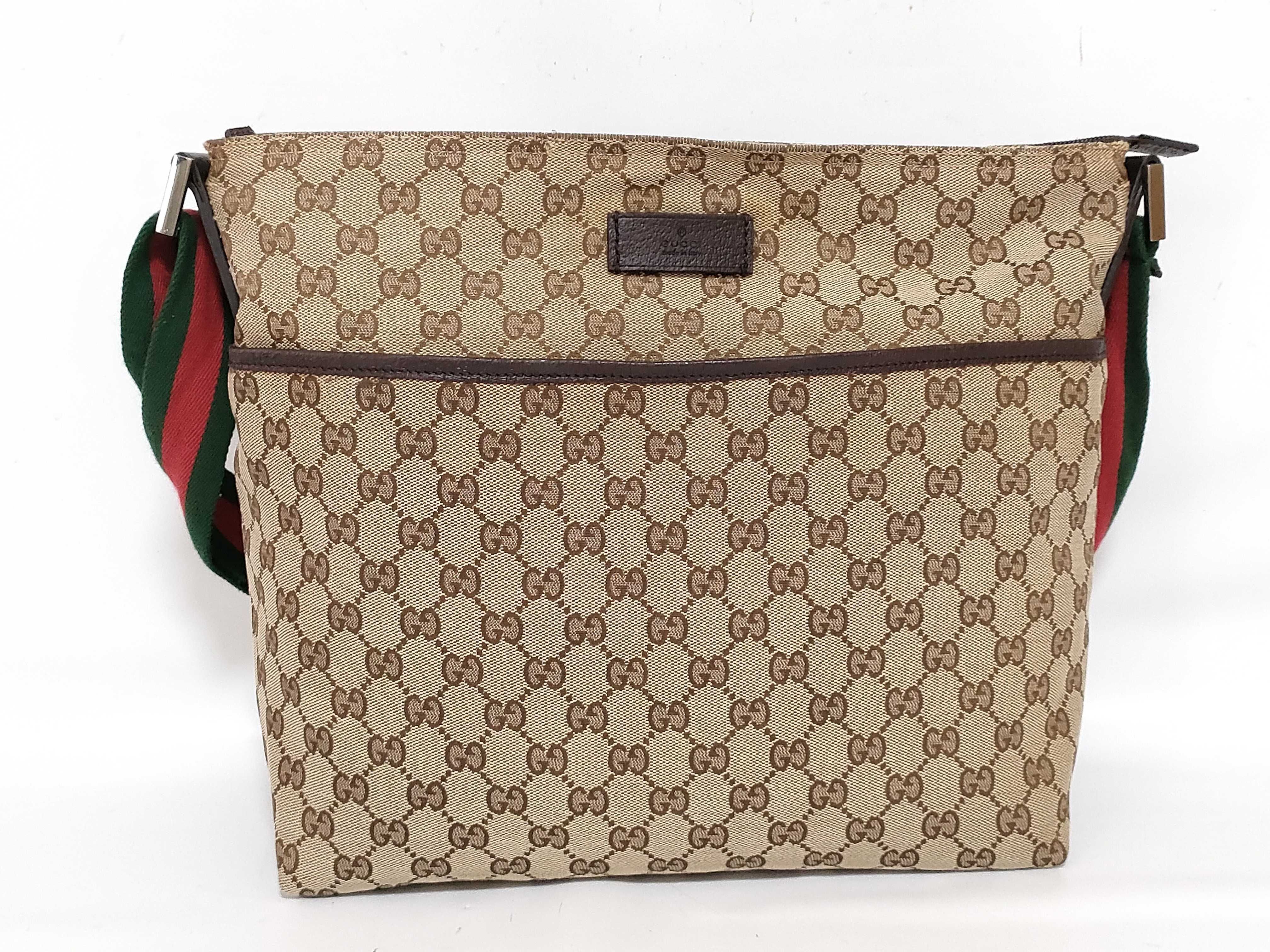 GG Canvas Shoulder Bag, Canvas Sherry Line Shoulder Bag