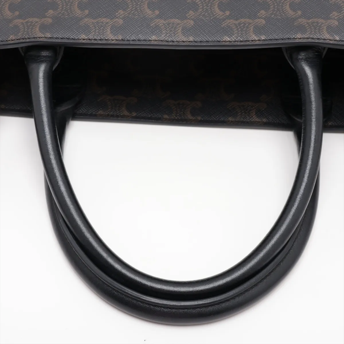 Triomphe Vertical Cabas PVC x Leather 2-Way Tote Bag Black x Brown — view 5