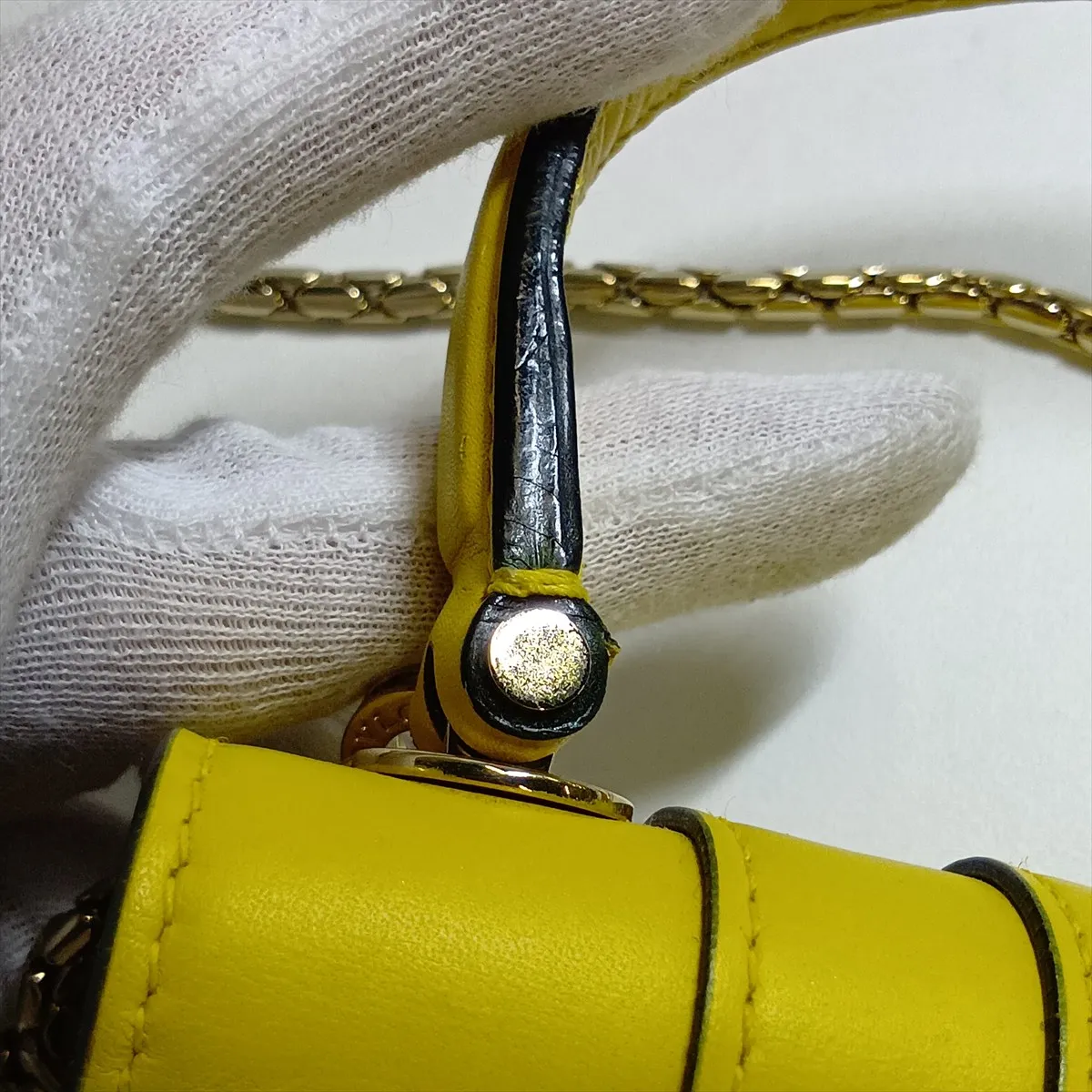 Serpenti Forever Leather 2-Way Handbag, Yellow — view 13