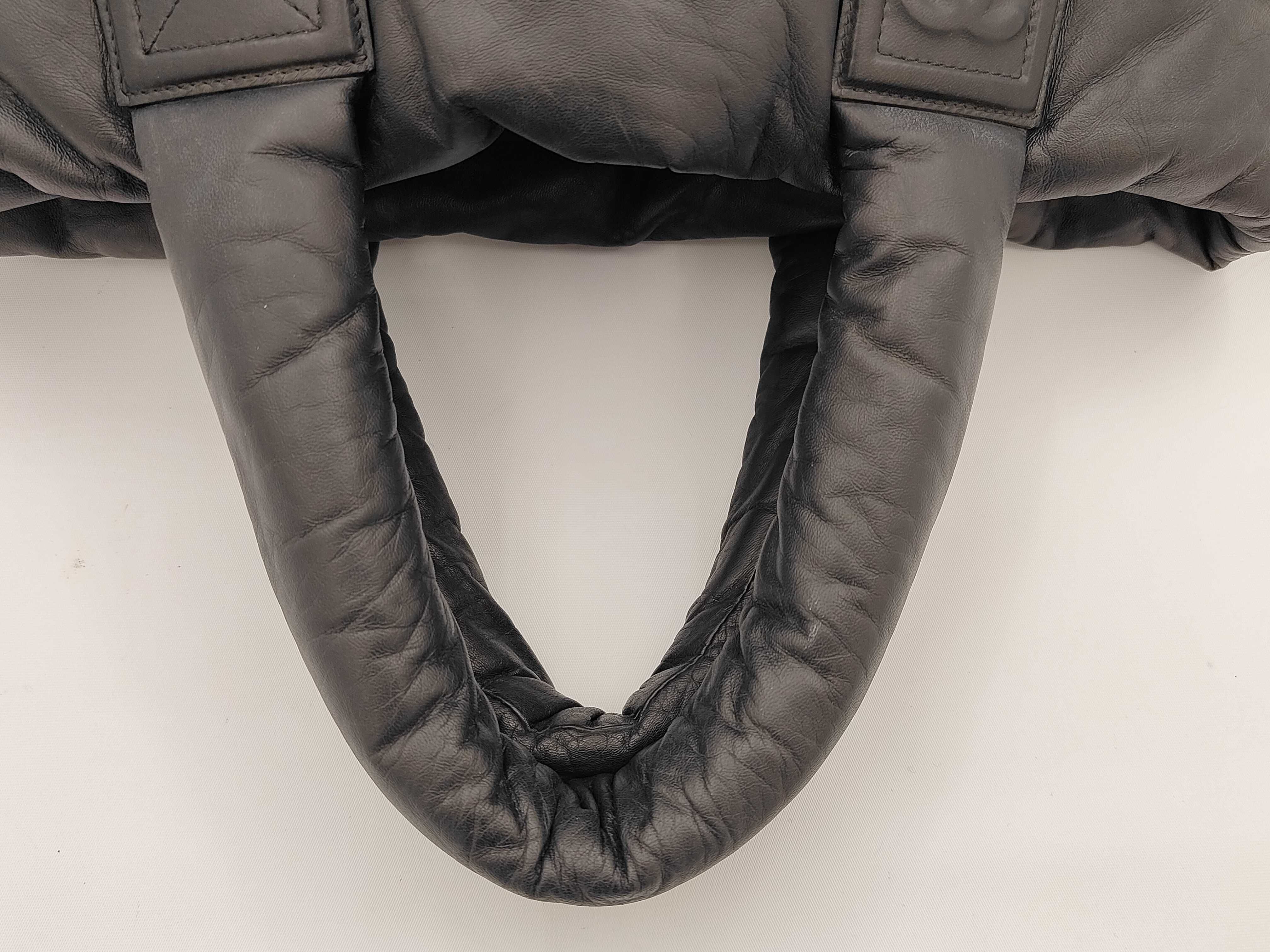 Coco Cocoon Nylon Leather Handbag, Black — view 3